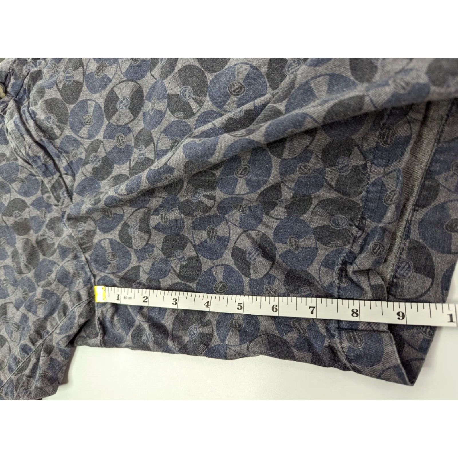 Ben Sherman Ben Sherman Chino Golf Shorts Vinyl Records Print Gray Blue Men 31 Cotton Size US 31 - 4 Thumbnail