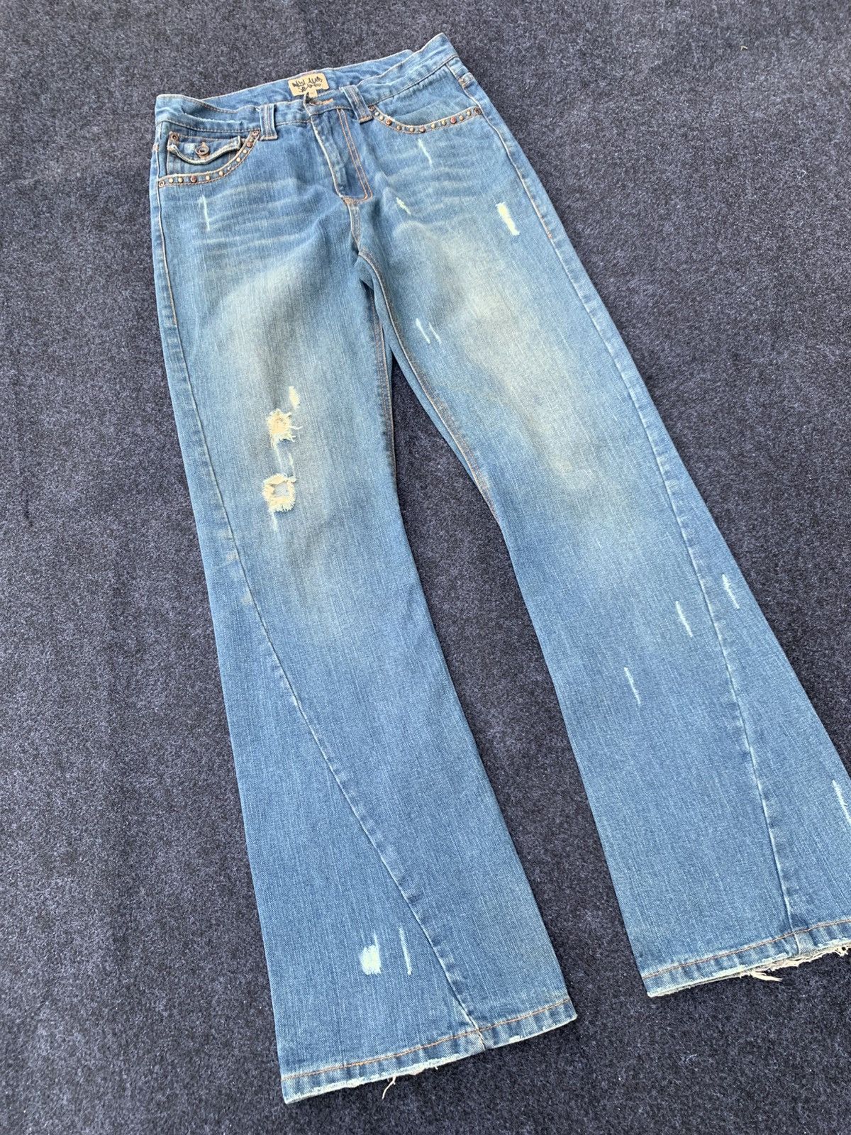 Japanese Brand Nylaus Flare Cut Denim – Rare Japan Brand 30x32 Size US 30 / EU 46 - 2 Thumbnail