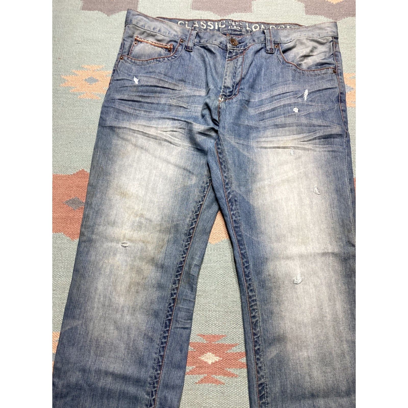 Pepe Jeans VINTAGE Pepe Jeans Jeans Hip Hop Baggy Wide Leg 40x31 Blue Men 40 Inseam 31 Vintage Y2K Grunge Skater Pipes Fade Size US 40 / EU 56 - 7 Thumbnail