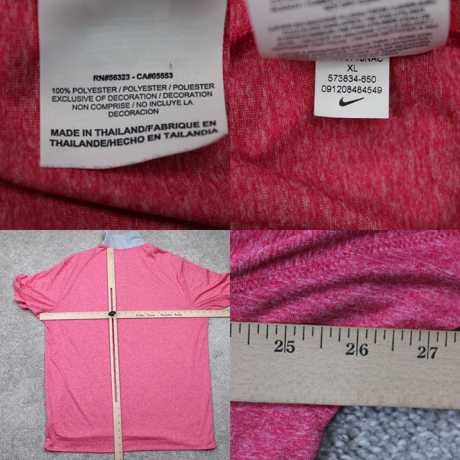 Nike Nike Tour Performance Polo Shirt Mens XL Pink Dri-Fit Golf Polyester Pullover Size US XL / EU 56 / 4 - 8 Thumbnail