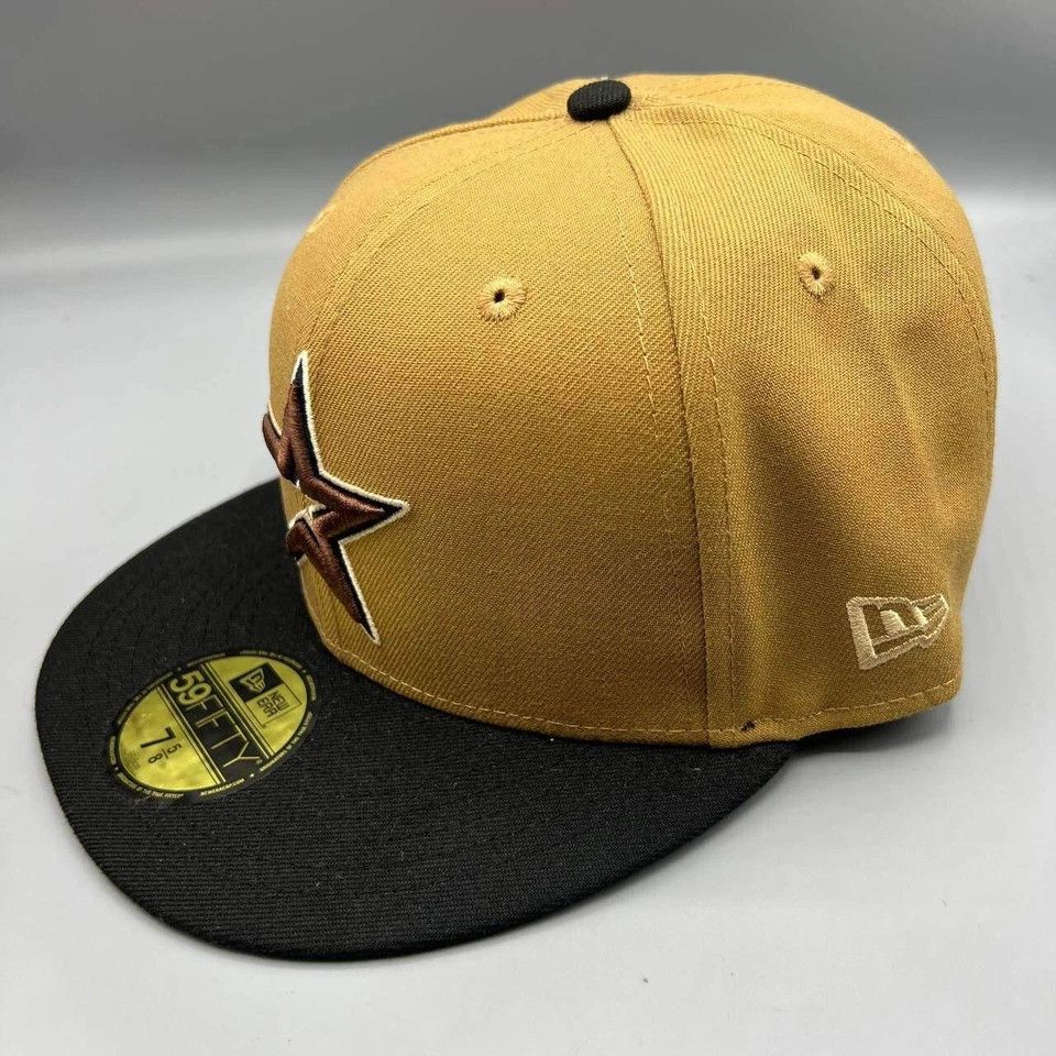 New Era Houston Astros Hat Men 7 5/8 59Fifty New Era MLB Fitted Cap Size ONE SIZE - 4 Thumbnail
