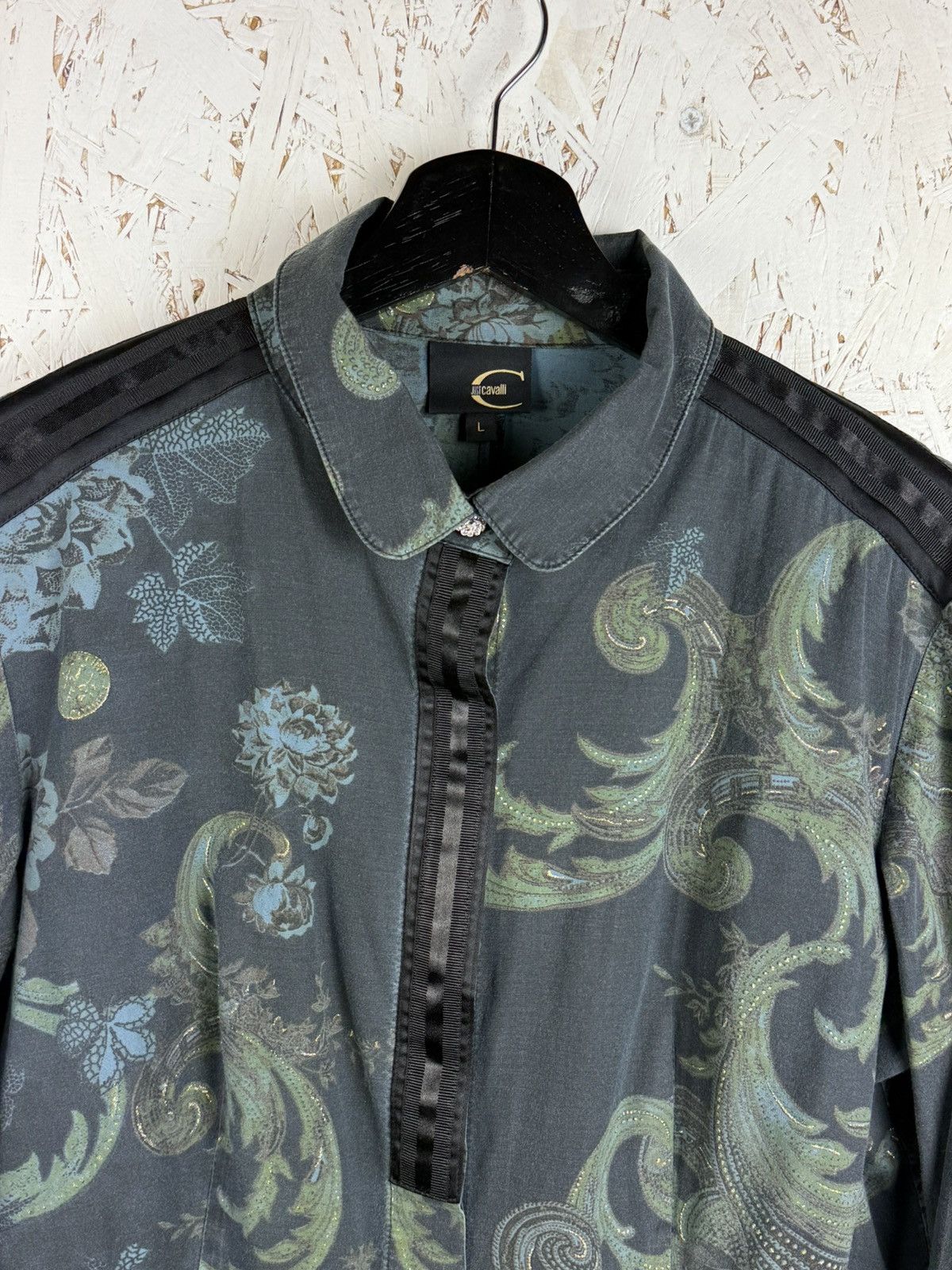 Just Cavalli Vintage Just Cavalli Baroque Floral Print Long Sleeve Shirt Size L / US 10 / IT 46 - 2 Thumbnail