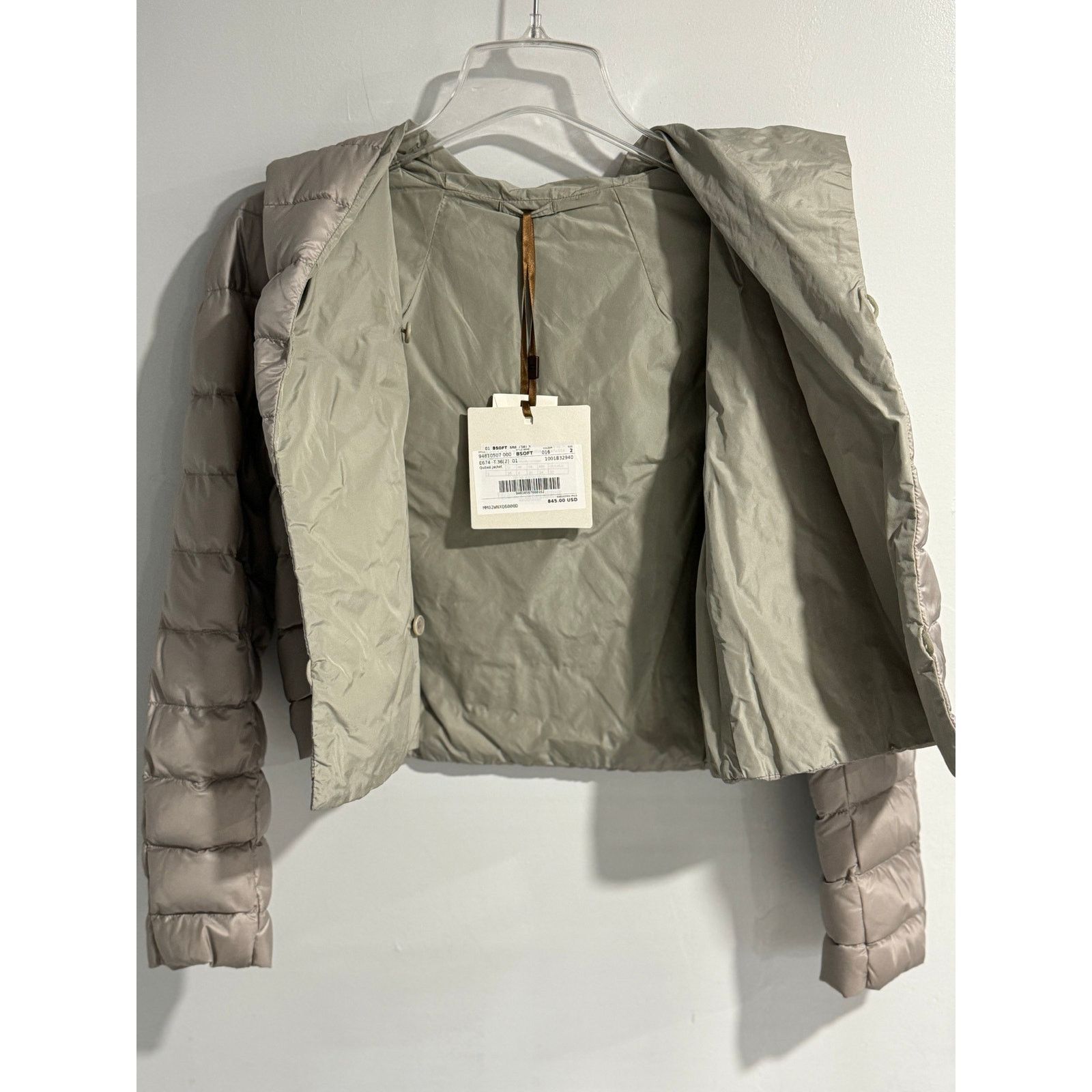 Max Mara Max Mara “B-soft” Cropped Puffer Jacket – Cream – Size IT 2 Size XS / US 0-2 / IT 36-38 - 7 Thumbnail