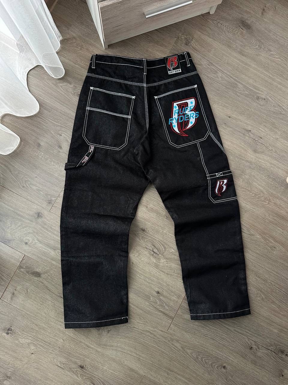 Japanese Brand × Vintage Vintage Japanese Ruff Ryders Baggy Black Pants Size US 34 / EU 50 - 1 Thumbnail