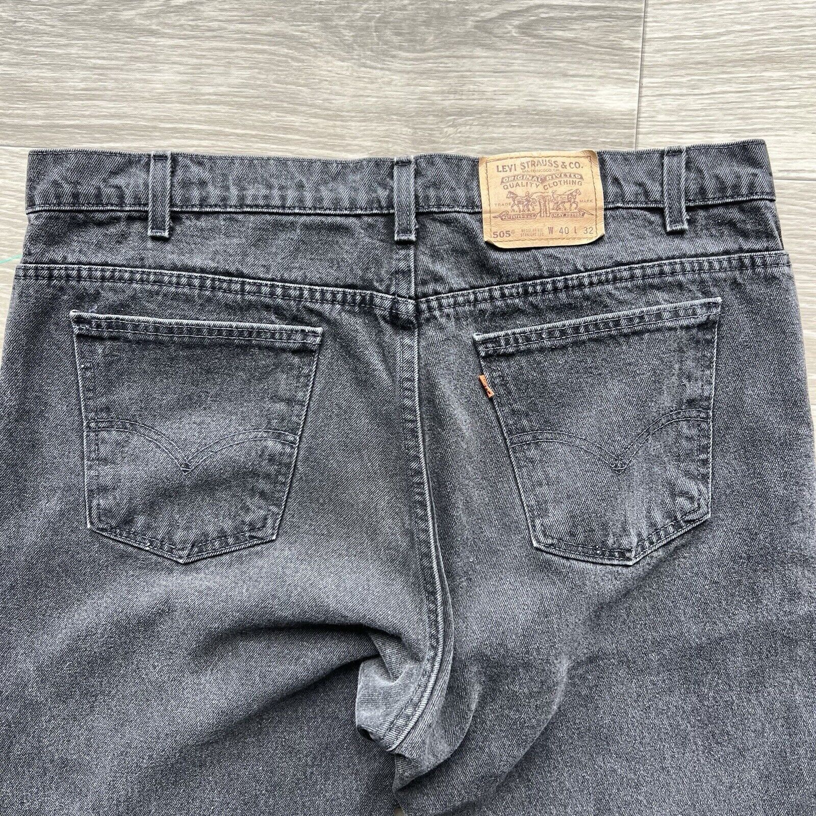 Levi's Vintage Levis Black 505 Jeans Regular Orange Tab Size 39 Size US 39 - 3 Thumbnail