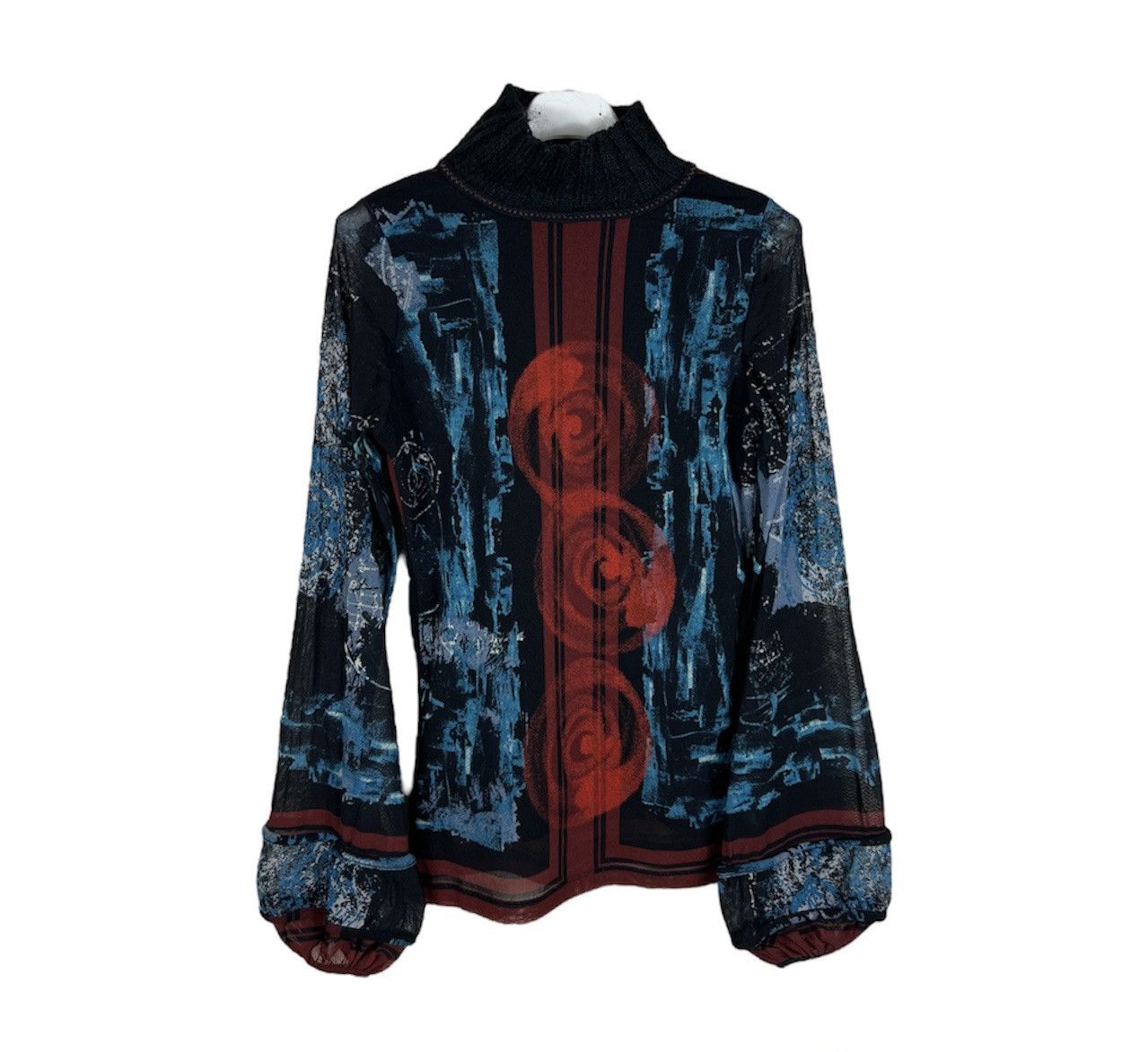 Jean Paul Gaultier Vintage Save the Queen! y2k mesh blouse puffy long sleeves Size XL / US 12-14 / IT 48-50 - 1 Thumbnail