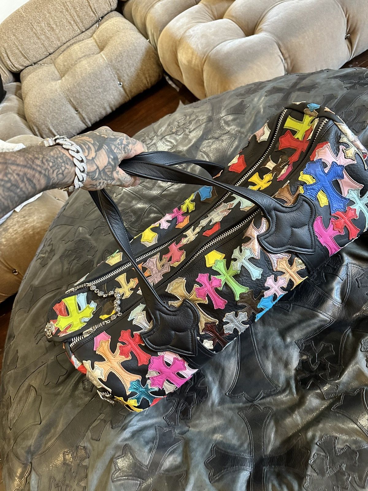 Chrome Hearts CHROME HEARTS LARGE FLOODED CROSS LUGGAGE DUFFLE BAG 4G Size ONE SIZE - 11 Thumbnail