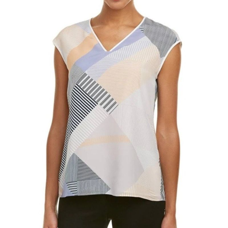 Lafayette 148 EUC Lafayette 148 Striped Sleeveless Silk Blouse Top XL Size XL / US 12-14 / IT 48-50 - 1 Thumbnail