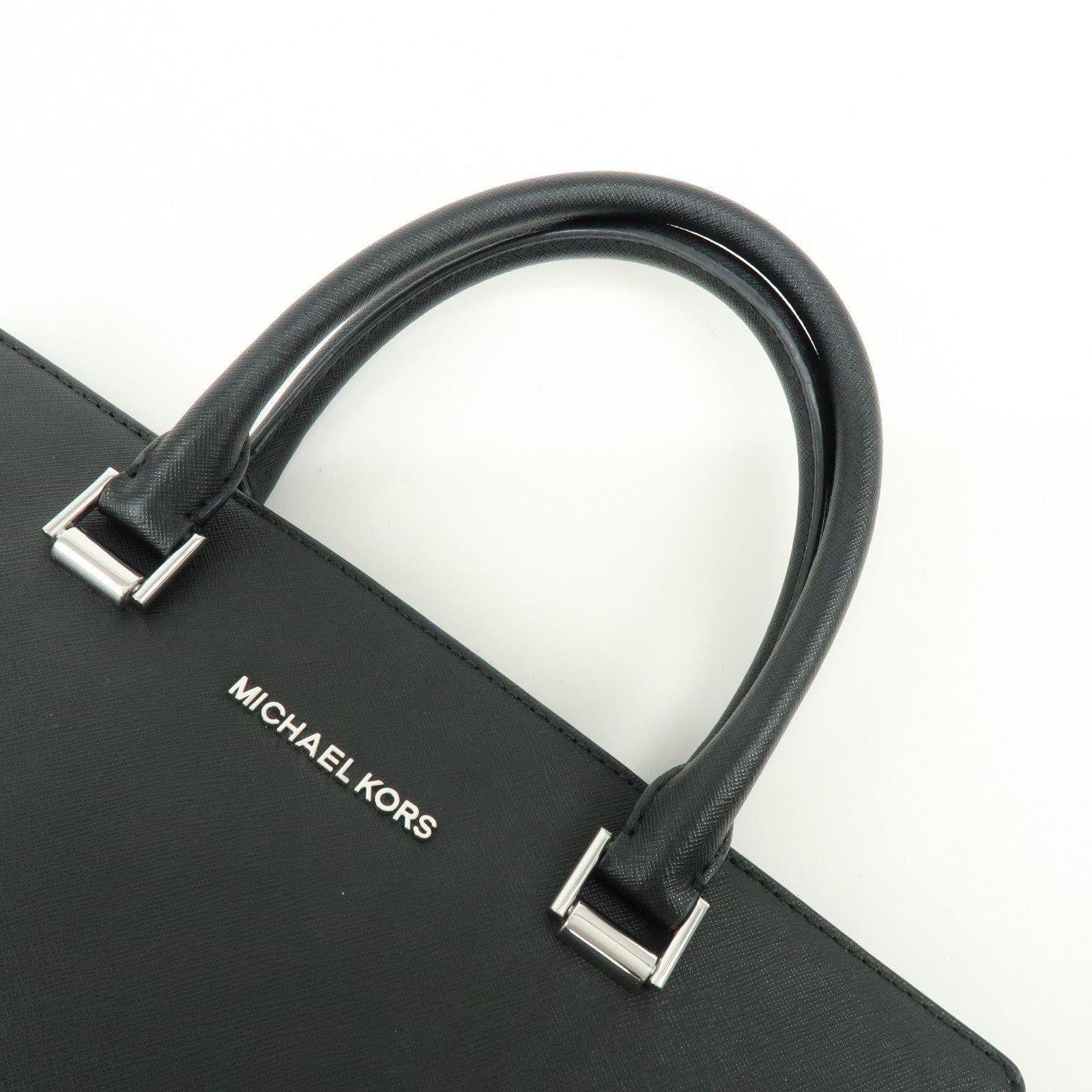 Michael Kors Michael Kors Saffiano Leather Handbag Black Size ONE SIZE - 7 Thumbnail