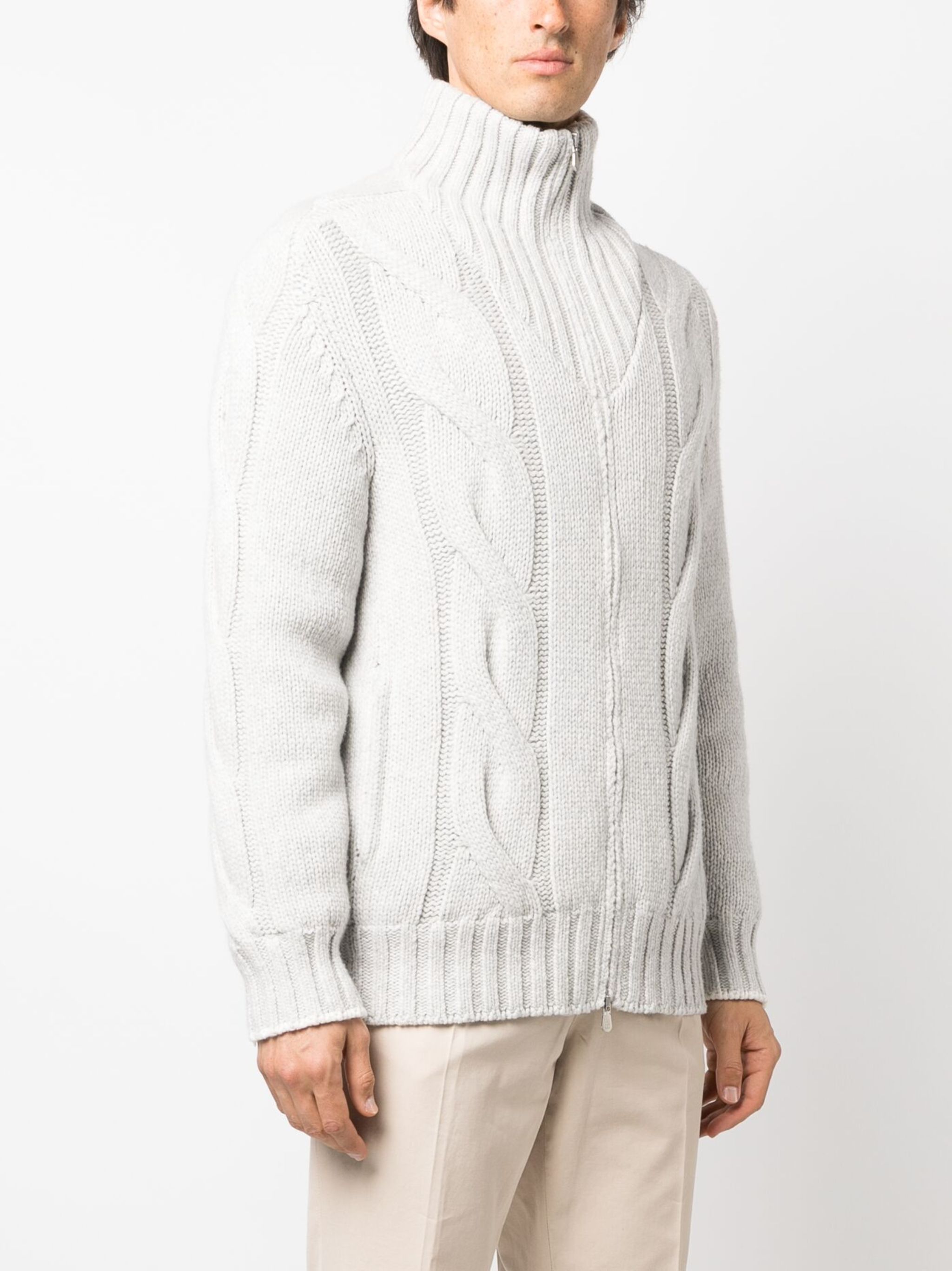 Brunello Cucinelli o1w1db10125 Cashmere Padded Out Sweater in White Size US M / EU 48-50 / 2 - 3 Thumbnail