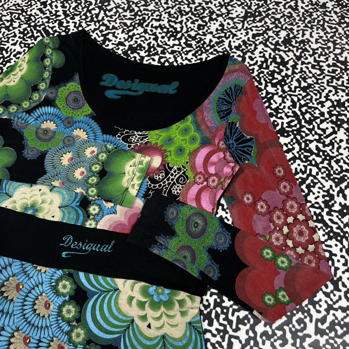 Desigual Vintage Y2K Desigual Floral Abstract Retro Style Midi Dress Size M / US 6-8 / IT 42-44 - 15 Thumbnail