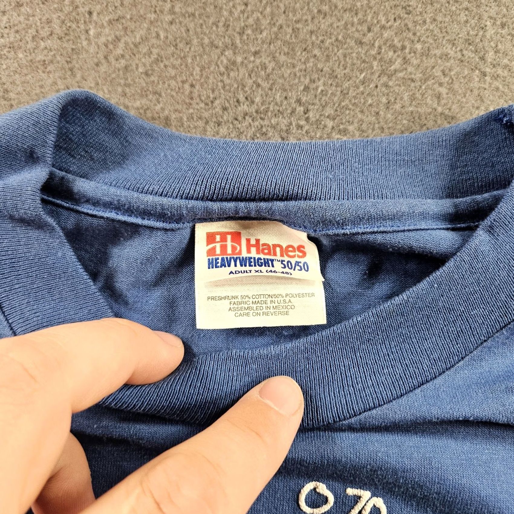 Hanes VINTAGE Bingo Shirt Mens XL Blue American Sportswear Funny Graphic 90s Tee 1991 Size US XL / EU 56 / 4 - 5 Thumbnail