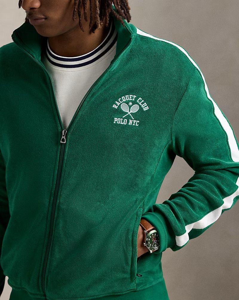 Polo Ralph Lauren Polo Ralph Lauren Embroidered Terry Track Jacket Green Large Size US L / EU 52-54 / 3 - 2 Thumbnail
