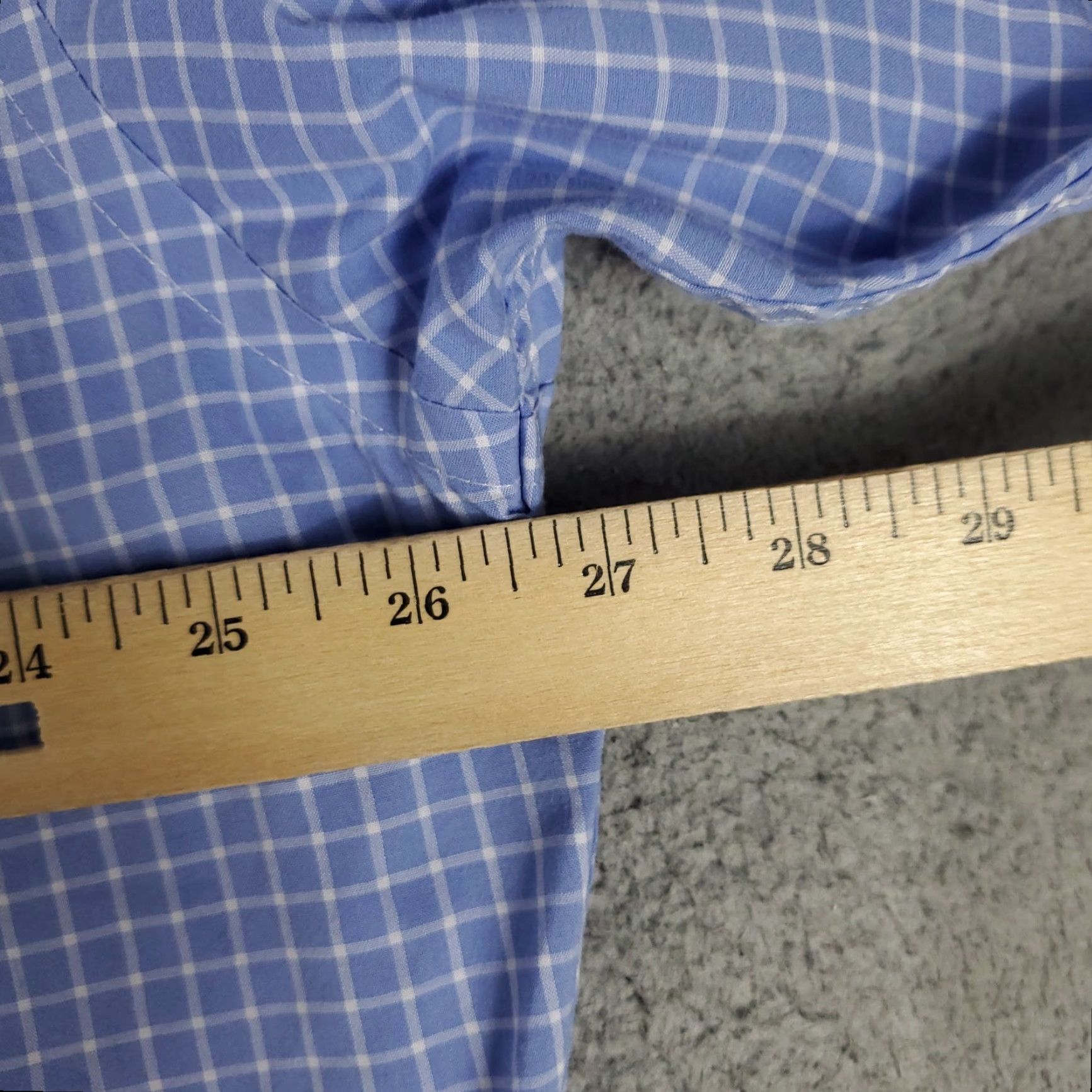 Ralph Lauren Ralph Lauren Shirt Mens 17.5 Blue Check Dress Shirt Long Sleeve Button-Down Collar 100% Cotton Regular Mens Size 46R - 6 Thumbnail