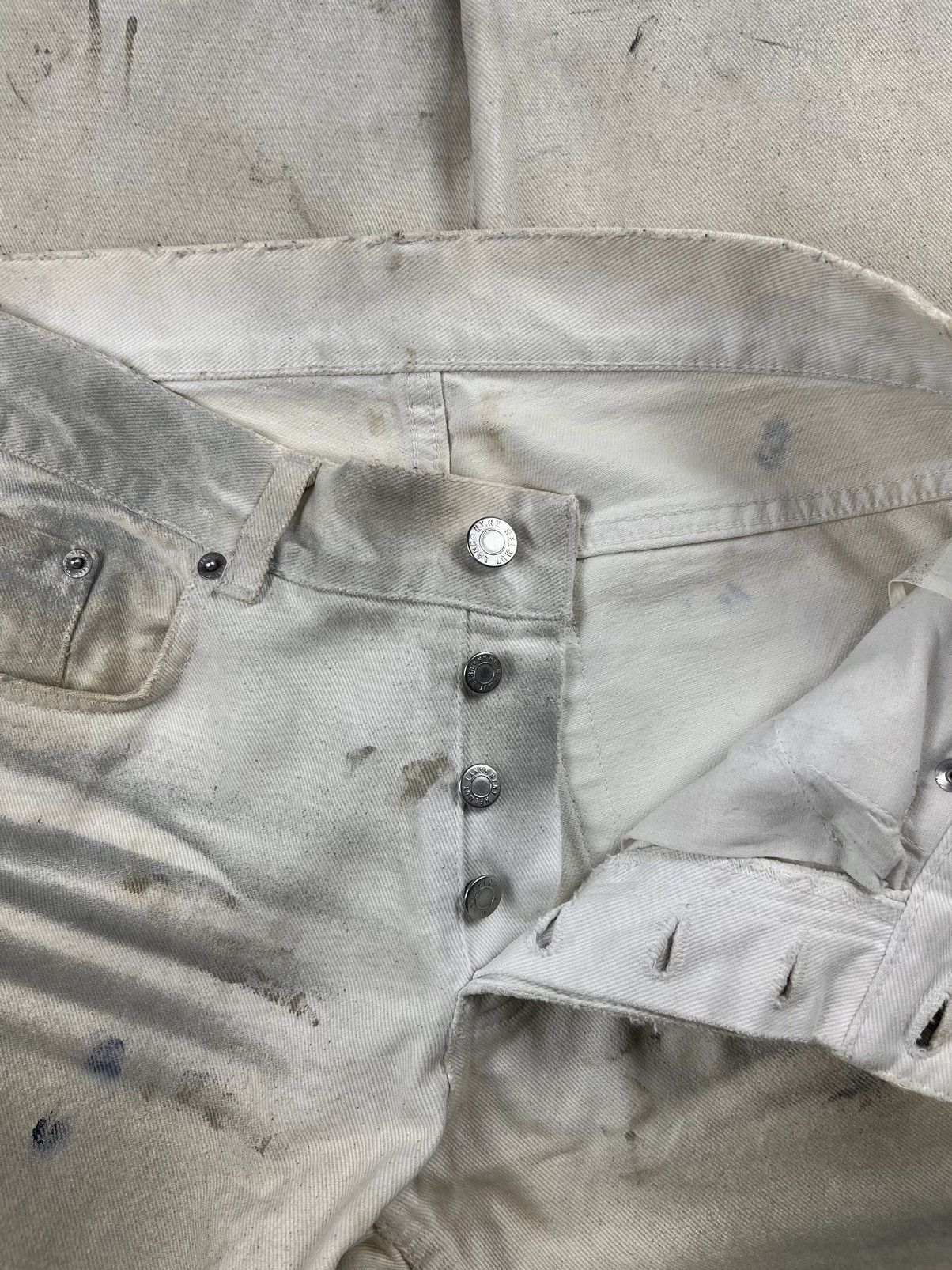 Helmut Lang SS03 Helmut Lang Dirty White Stained Bootcut Painter Denim Size US 30 / EU 46 - 6 Thumbnail