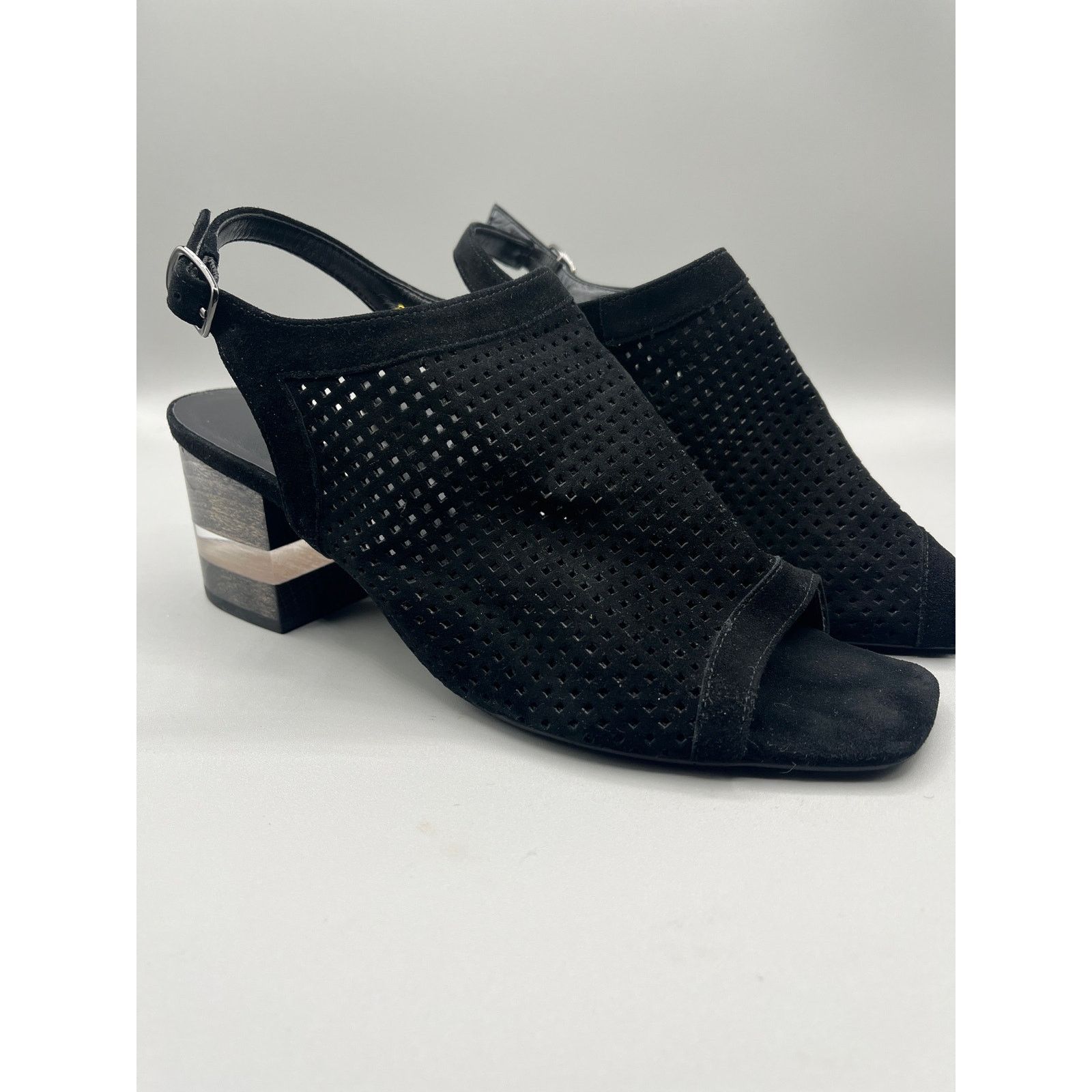VANELI Black Vaneli Peep toe shoe with clear heel Size US 8.5 / IT 38.5 - 1 Thumbnail