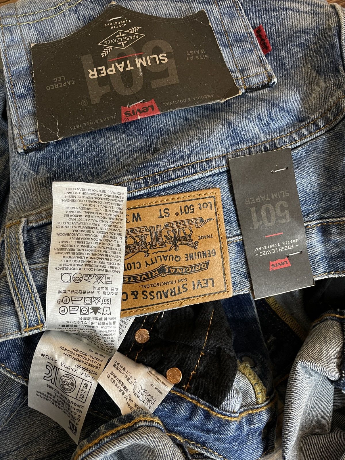 Levi's × Levi's Made & Crafted × Levi's Vintage Clothing BNWT JUSTIN TIMBERLAKE 501 ST Big E Slim Taper Washed Denim Jeans Pants Size US 33 - 17 Thumbnail