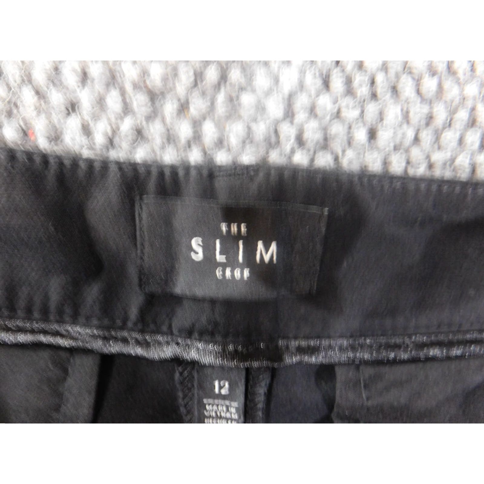 White House Black Market White House Black Market Pants 12 Black Slim Cropped Womens Cuffed Stretch Cotton Size 24" / US 00 / IT 34 - 6 Thumbnail