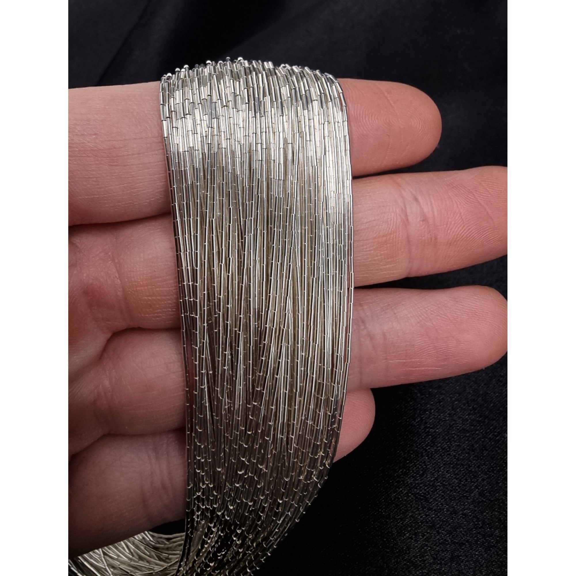 Vintage NEW 100 Strand Liquid Sterling Silver Necklace With Lobster Size ONE SIZE - 6 Thumbnail