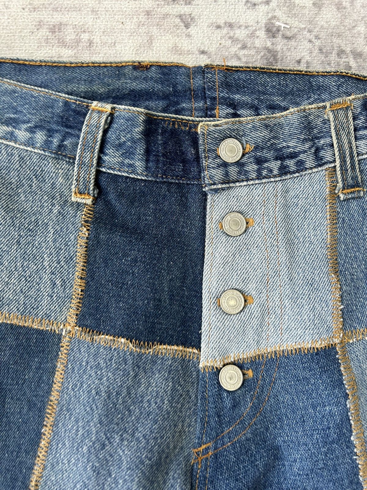 If Six Was Nine Y2k Patchwork Flared Denim Size US 28 / EU 44 - 8 Thumbnail