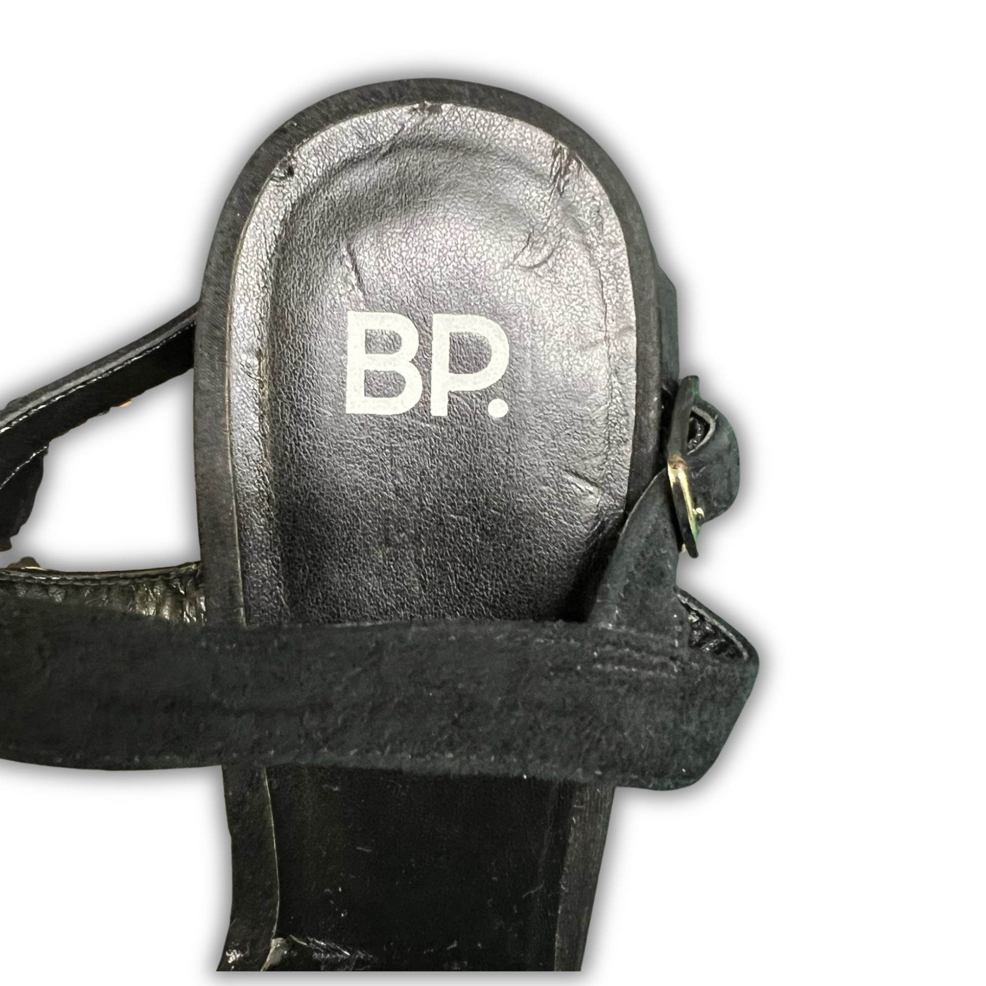 BP. BP. Womens Black Textile Heeled Block Sandal 7.5 Size US 7.5 / IT 37.5 - 4 Thumbnail