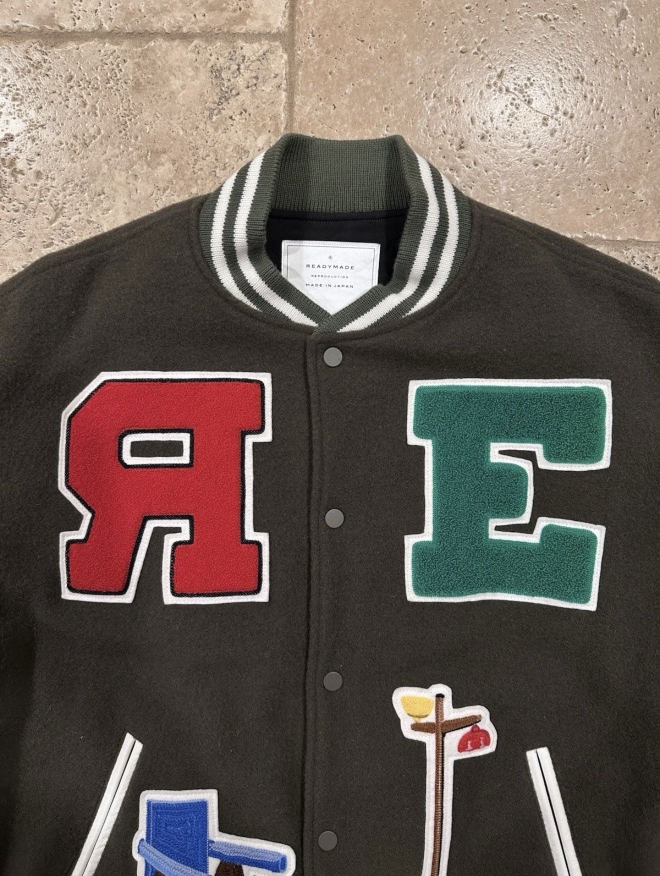 READYMADE Readymade Chair Logos Varsity Lettermen Green Jacket Size US M / EU 48-50 / 2 - 8 Thumbnail