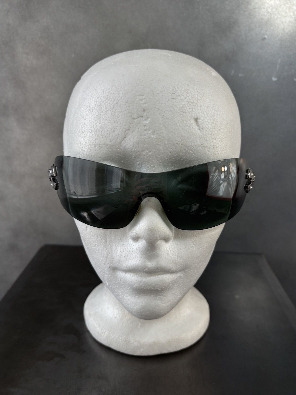 Versace × Vintage 2000s Versace Sunglasses Vintage Shield Jewel Mod 2053-B Y2K Size ONE SIZE - 16 Thumbnail