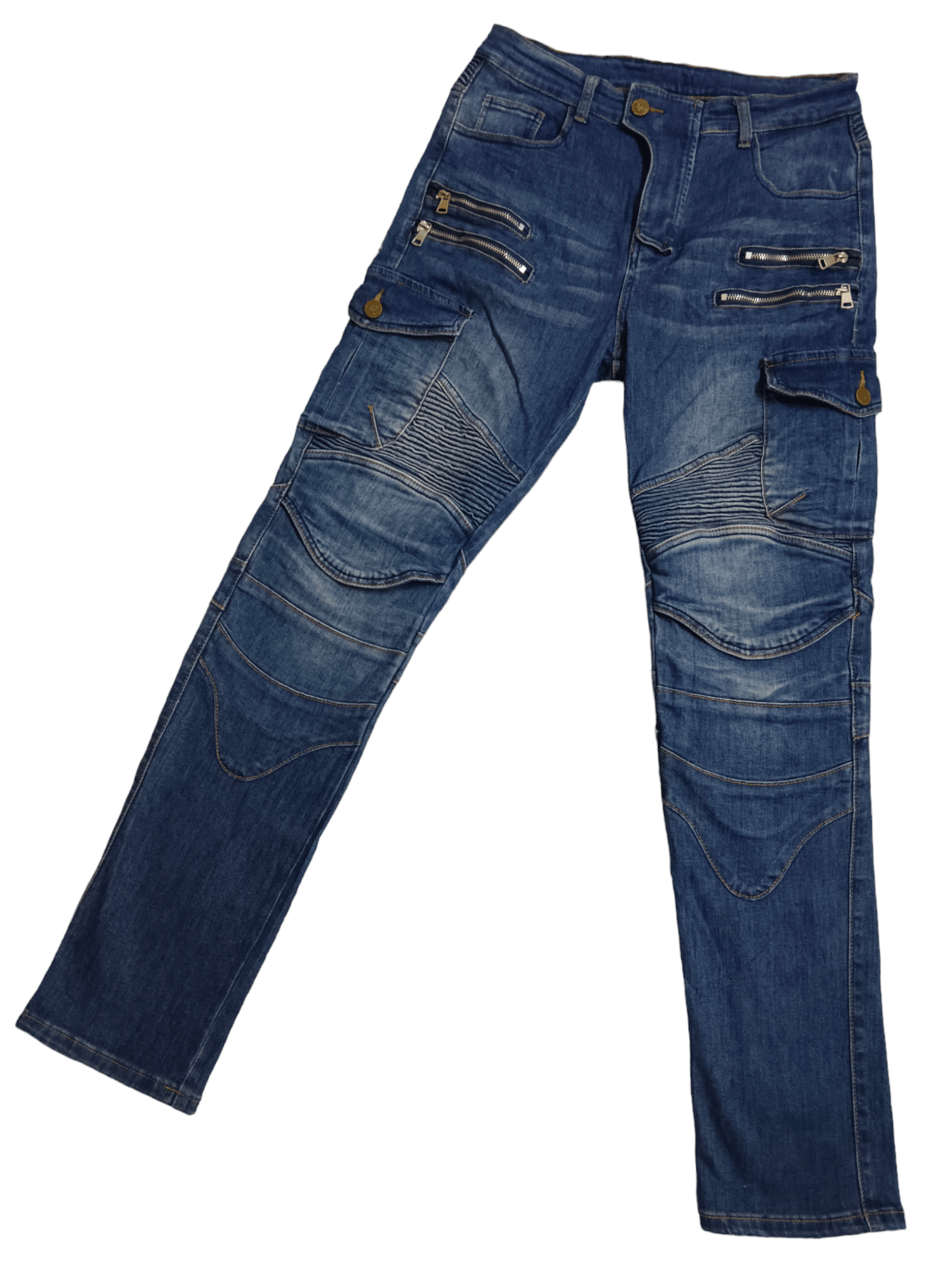 Japanese Brand VOLERO Balmain Inspired Multi Pocket Biker Denim Size US 30 / EU 46 - 1 Thumbnail