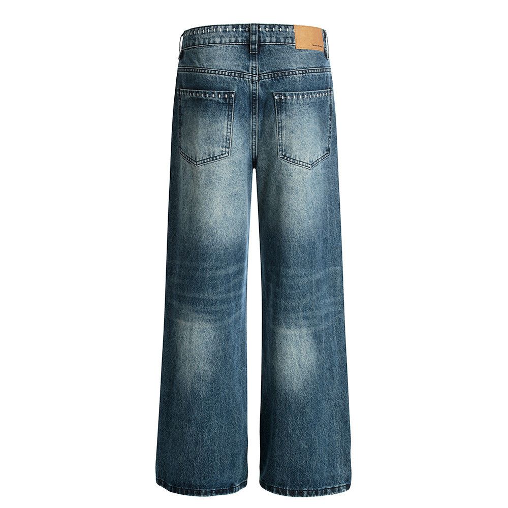 Jean American high street multi-button washed denim jeans for men Size US 32 / EU 48 - 2 Thumbnail