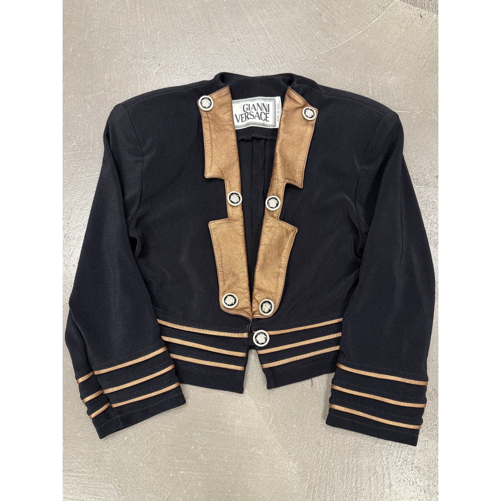 Versace 1990s Gianni Versace Napoleon cropped tailored jacket Size S / US 4 / IT 40 - 1 Thumbnail