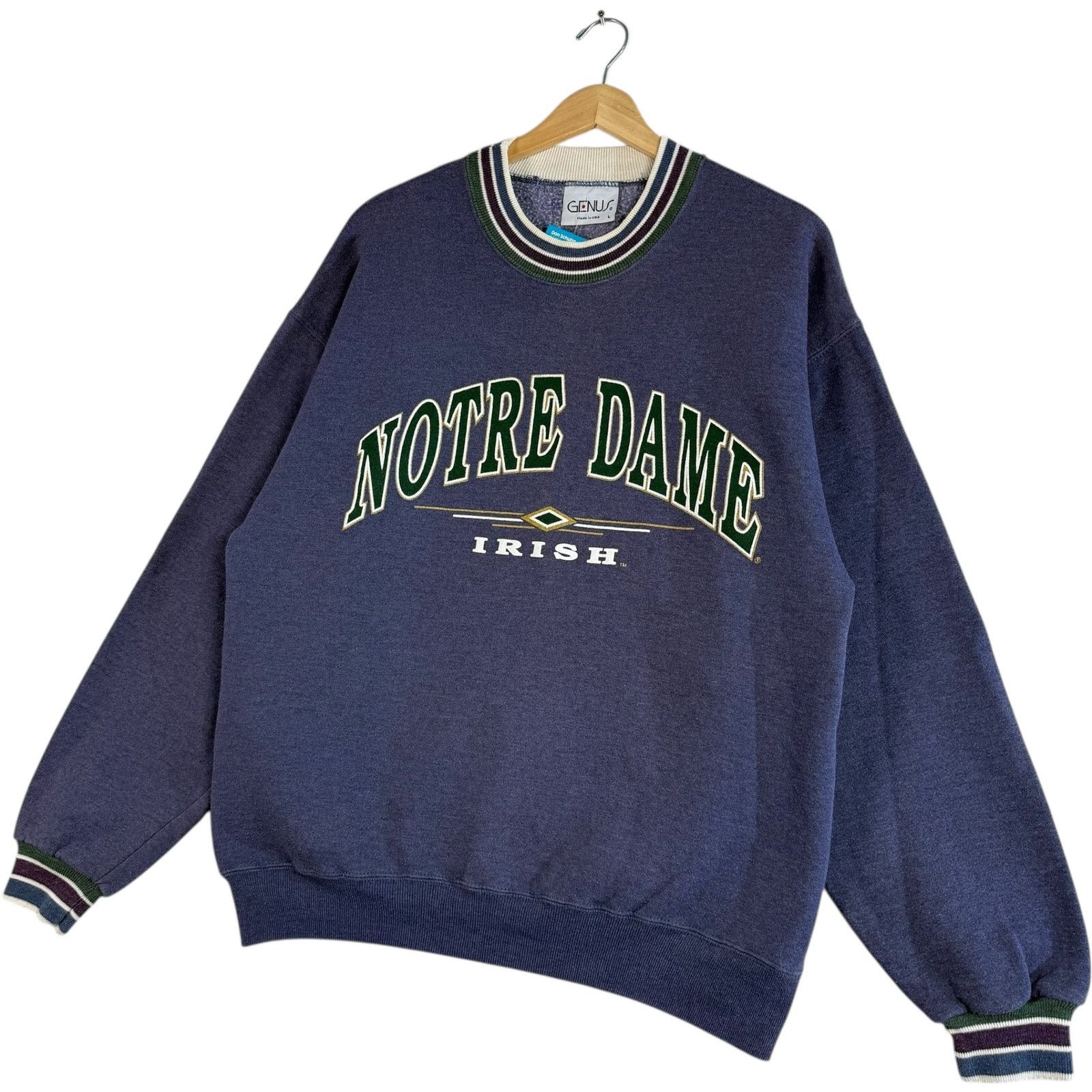 Vintage Vintage University Of Notre Dame Arch Spellout Crewneck L Size US L / EU 52-54 / 3 - 3 Thumbnail