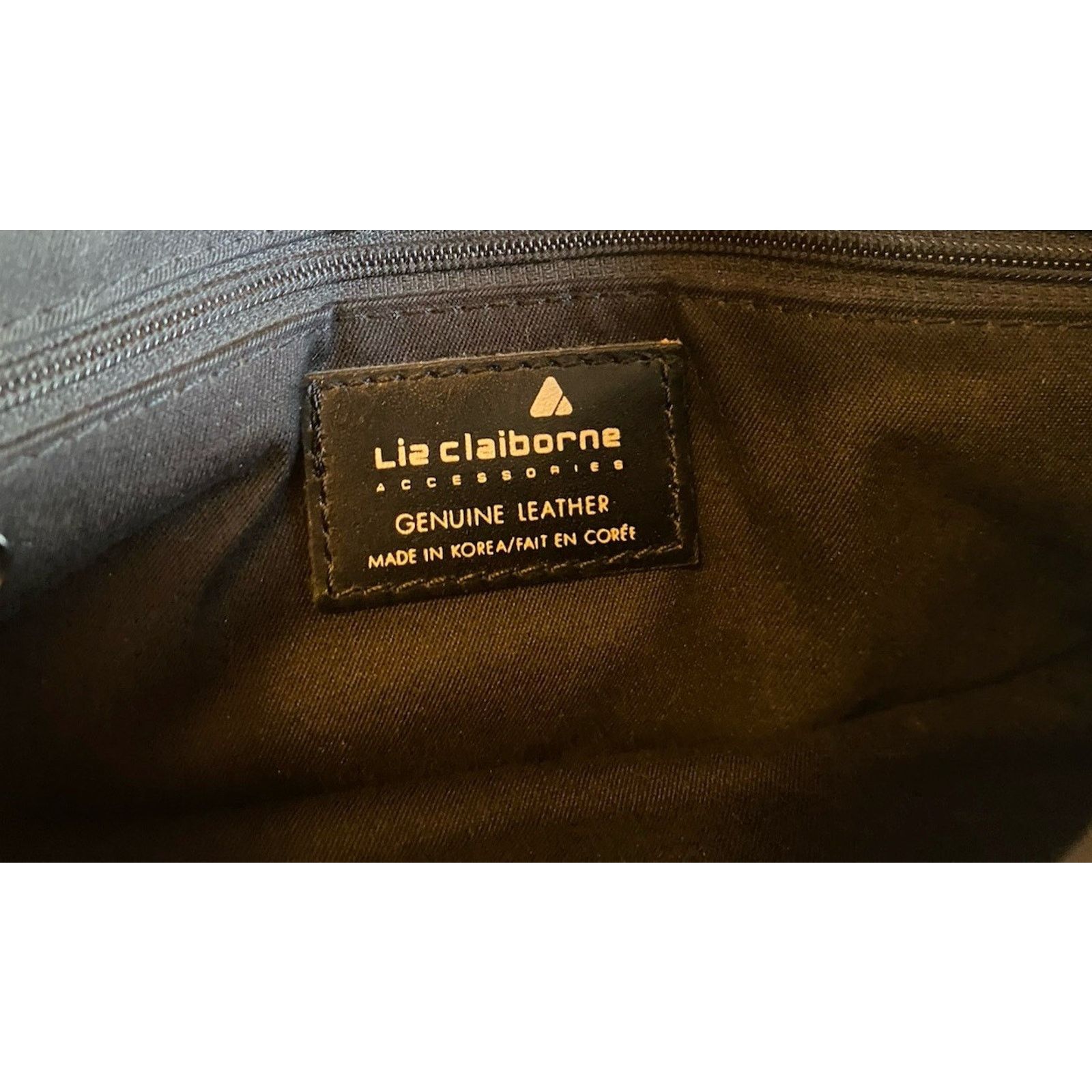 Liz Claiborne VTG Liz Claiborne Navy Pebble Leather Crossbody Bag Brown Size ONE SIZE - 2 Thumbnail