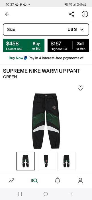Supreme Supreme nike warm up pants | Grailed