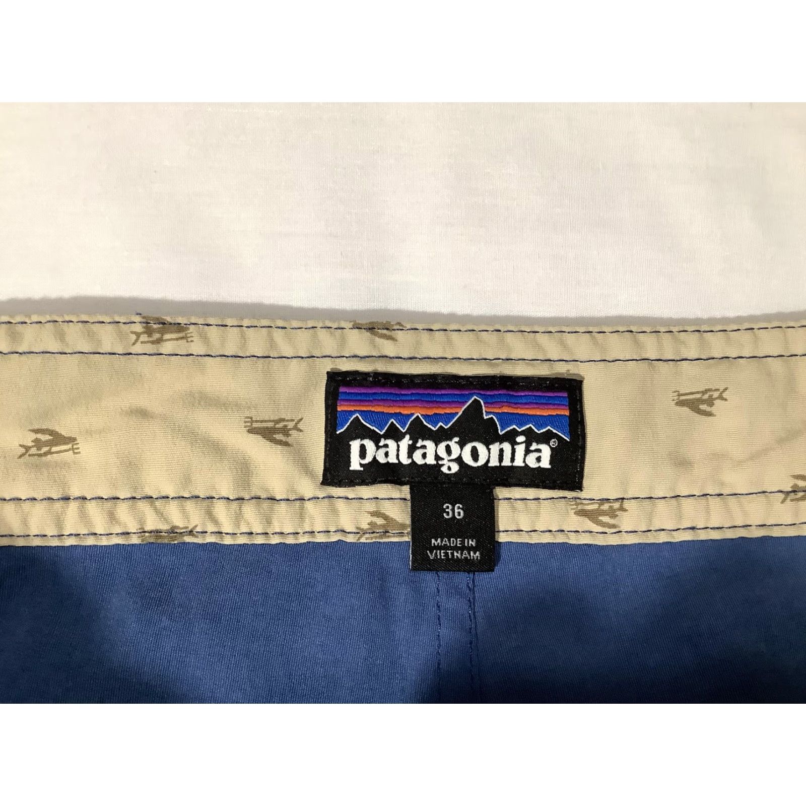 Patagonia Patagonia Board Shorts Mens 36 Blue Gray Stripe Geometric Swim Trunks Nylon Surf Bottom Mens Size US 36 / EU 52 - 4 Thumbnail