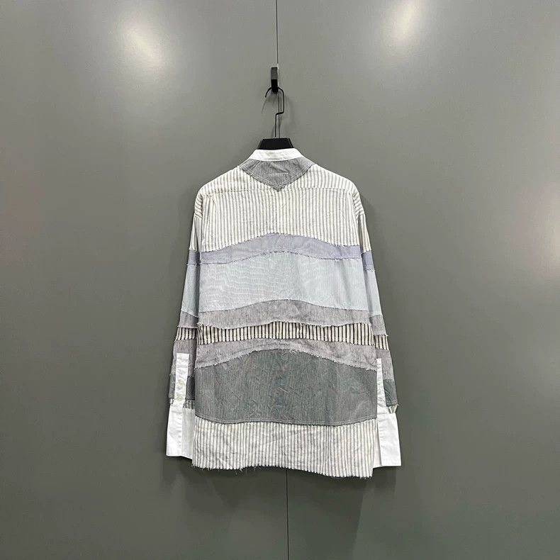 Greg Lauren greg lauren Destruction of striped patchwork shirt 2506-Nex Size US S / EU 44-46 / 1 - 2 Thumbnail