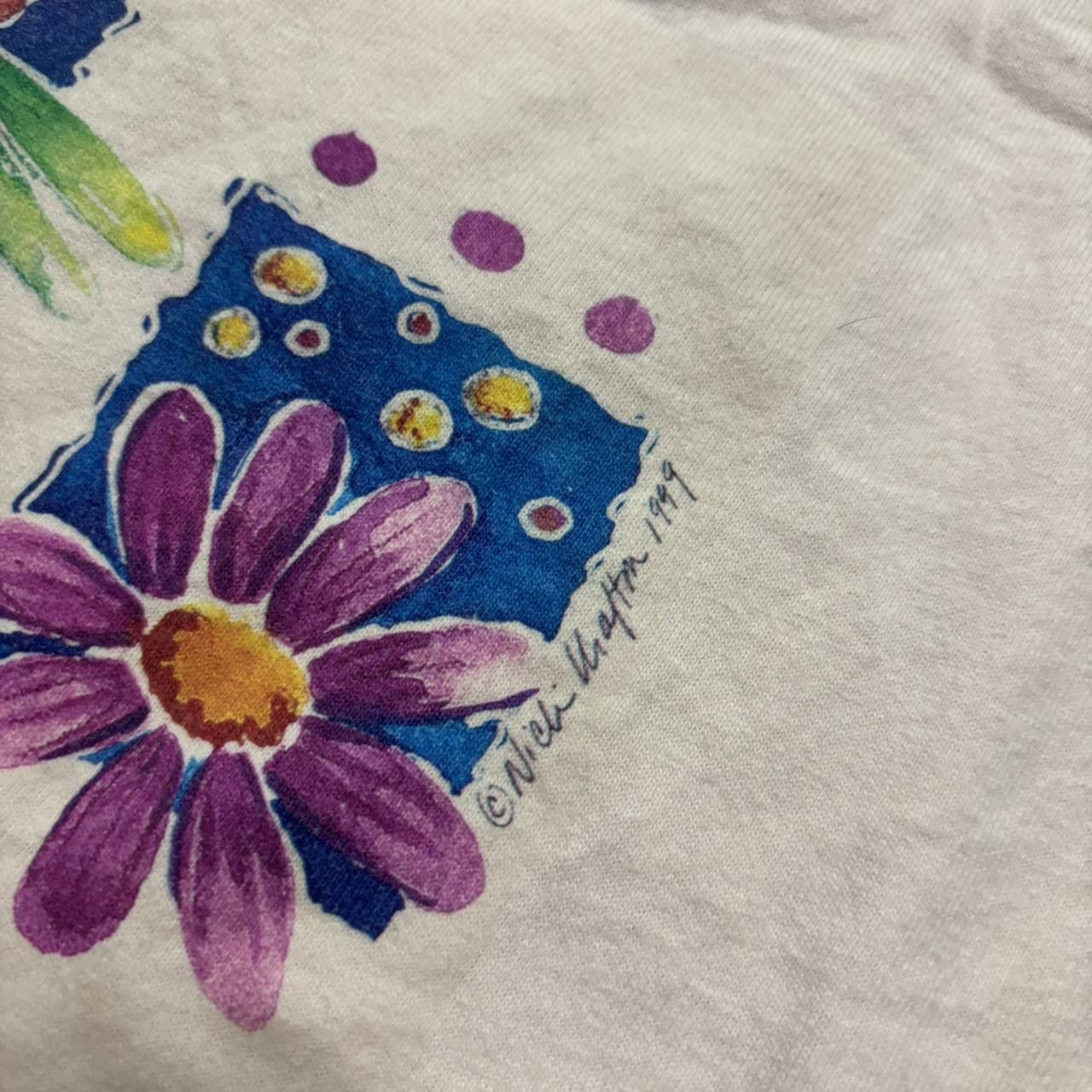 Japanese Brand × Vintage Crazy Vintage 90s Pretty Flower Nature Light Pink Graphic Tee! Size US L / EU 52-54 / 3 - 3 Thumbnail