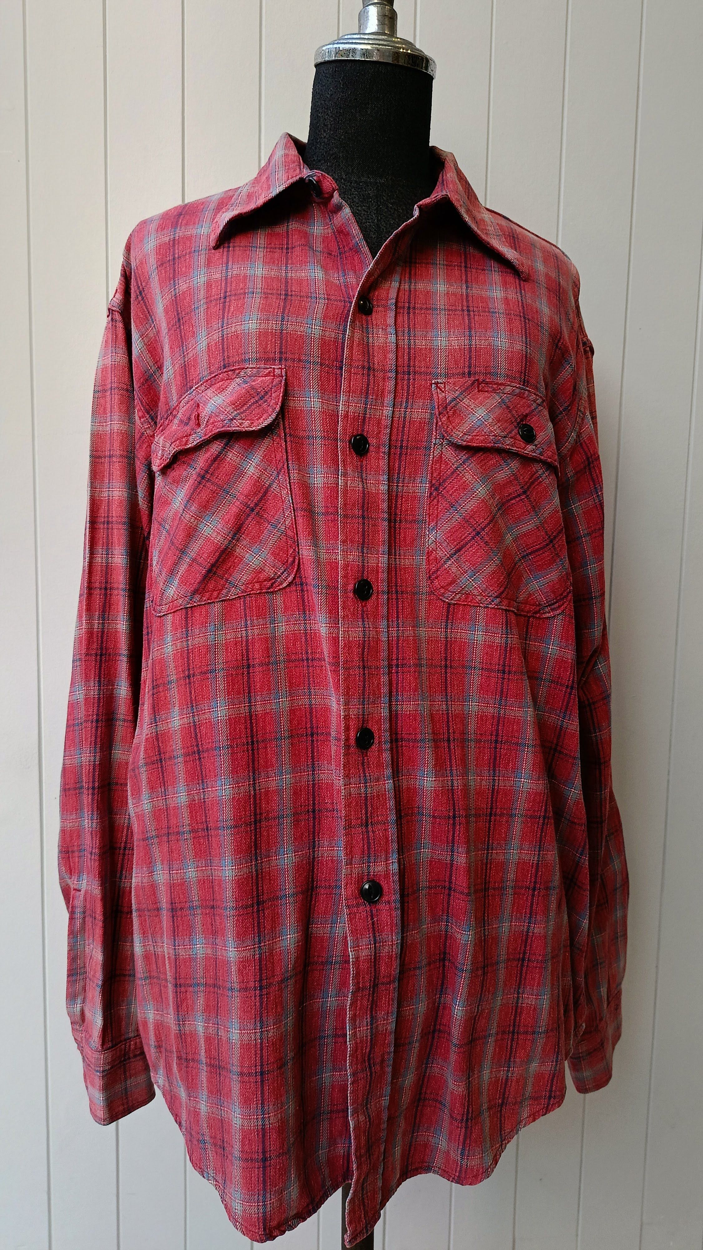 Sugar Cane SUGAR CANE Union Made TOYO red plaid chore work shirt large Size US L / EU 52-54 / 3 - 7 Thumbnail