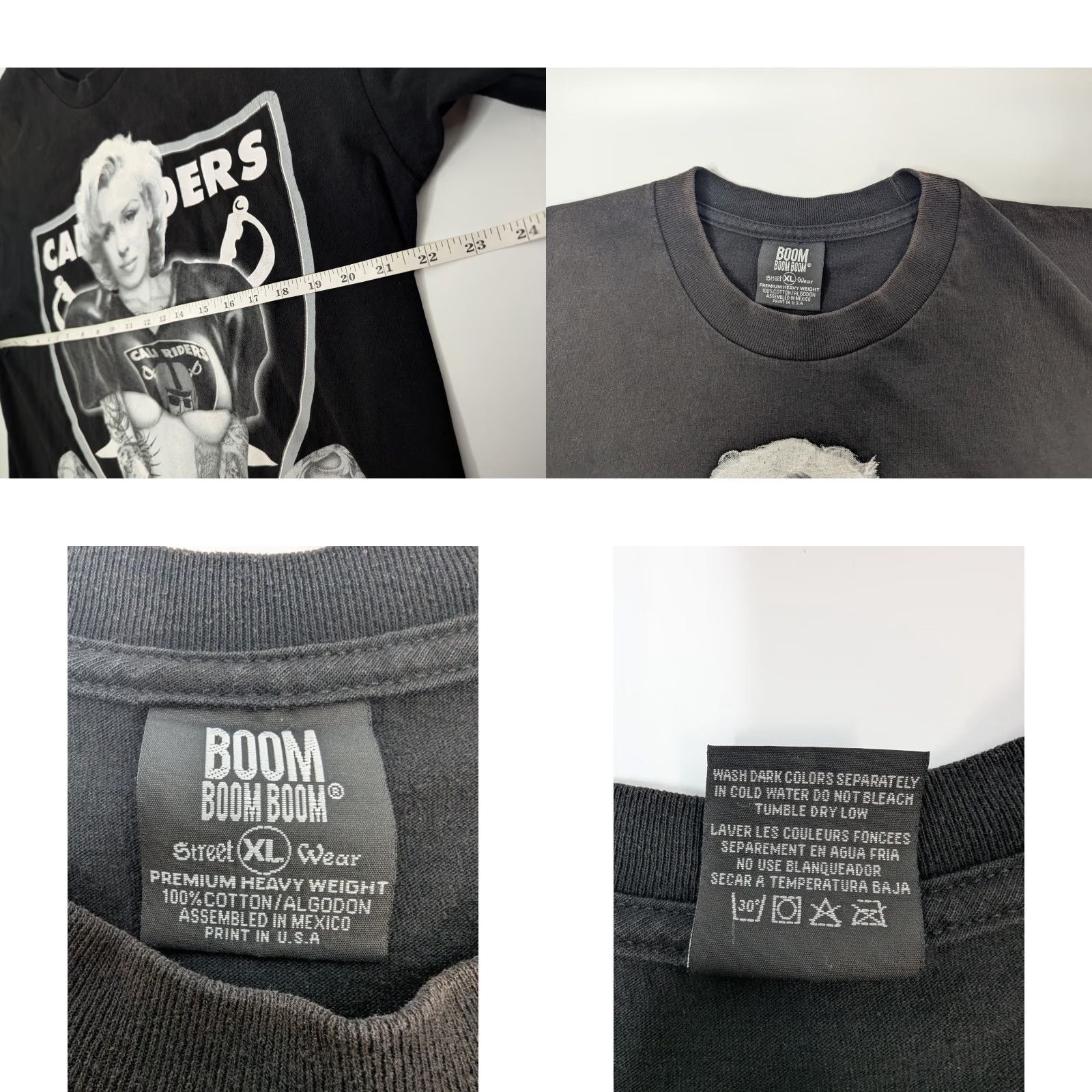 Vintage VINTAGE Boom Boom Boom Cali Riders Marilyn Monroe Strert Wear Boom Tag XL Black T-Shirt Men XL Mens Regular Short Sleeve Cotton Size US XL / EU 56 / 4 - 8 Thumbnail