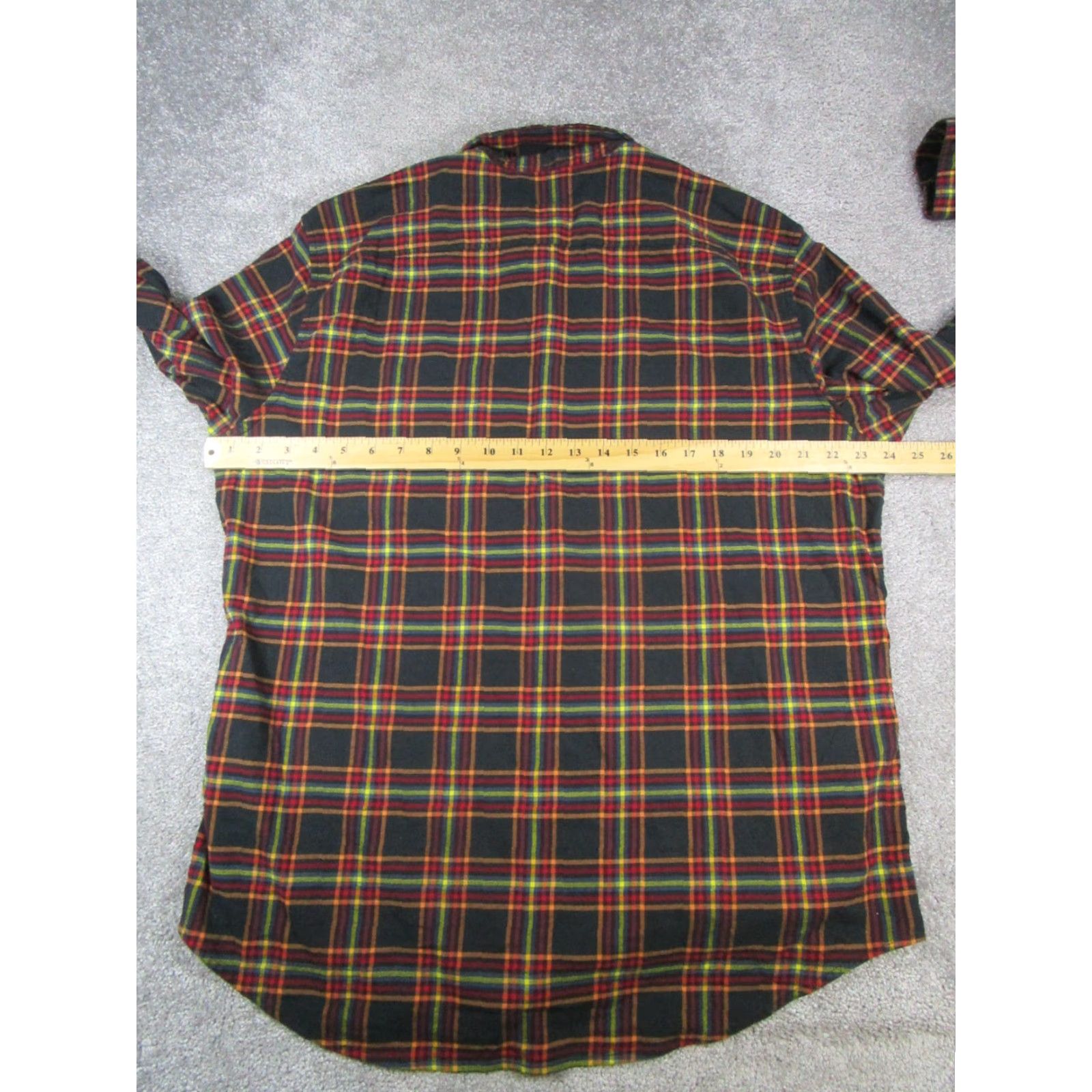 Bonobos Bonobos Shirt Mens XL Black Red Yellow Cotton Button Up Plaid Knit Slim Regular Button Up Size US XL / EU 56 / 4 - 5 Thumbnail