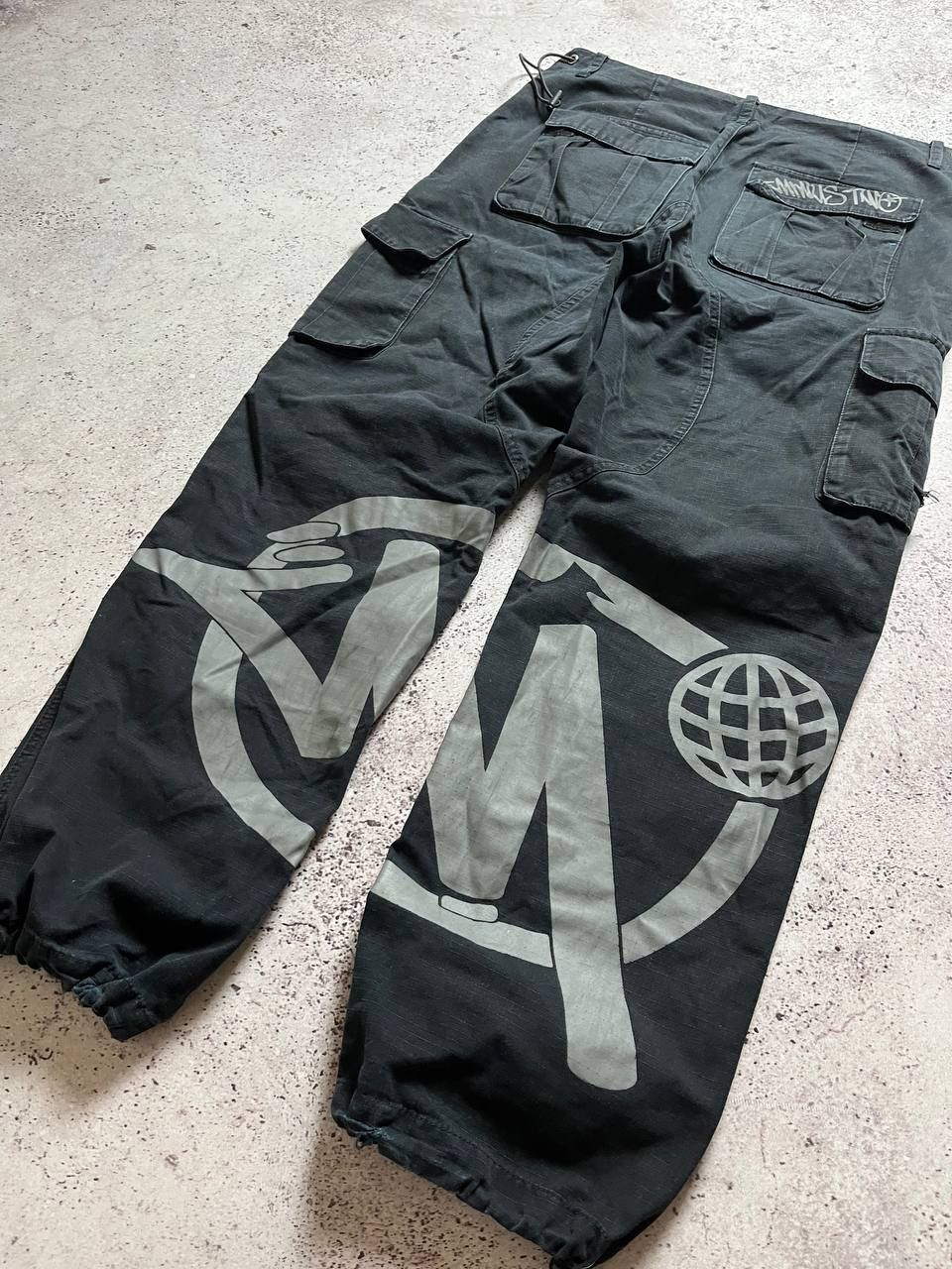 Japanese Brand Minus Two Cargo Jeans Y2K Parachutes BBC Style Size US 32 / EU 48 - 8 Thumbnail