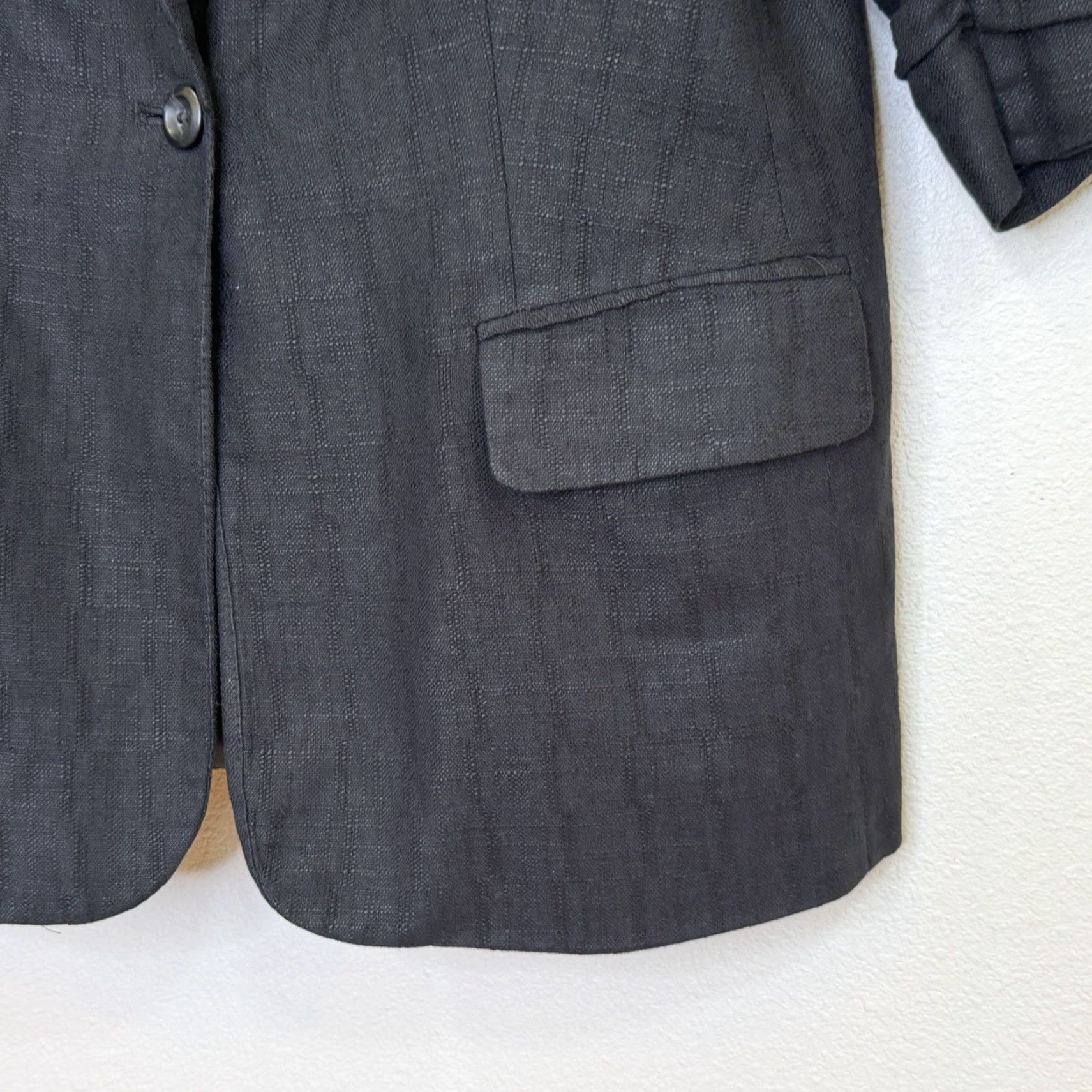 Coldwater Creek Coldwater Creek Blazer Jacket Sz Large 14-16 Black Cotton Linen Blend 3/4 Sleeve Size L / US 10 / IT 46 - 4 Thumbnail