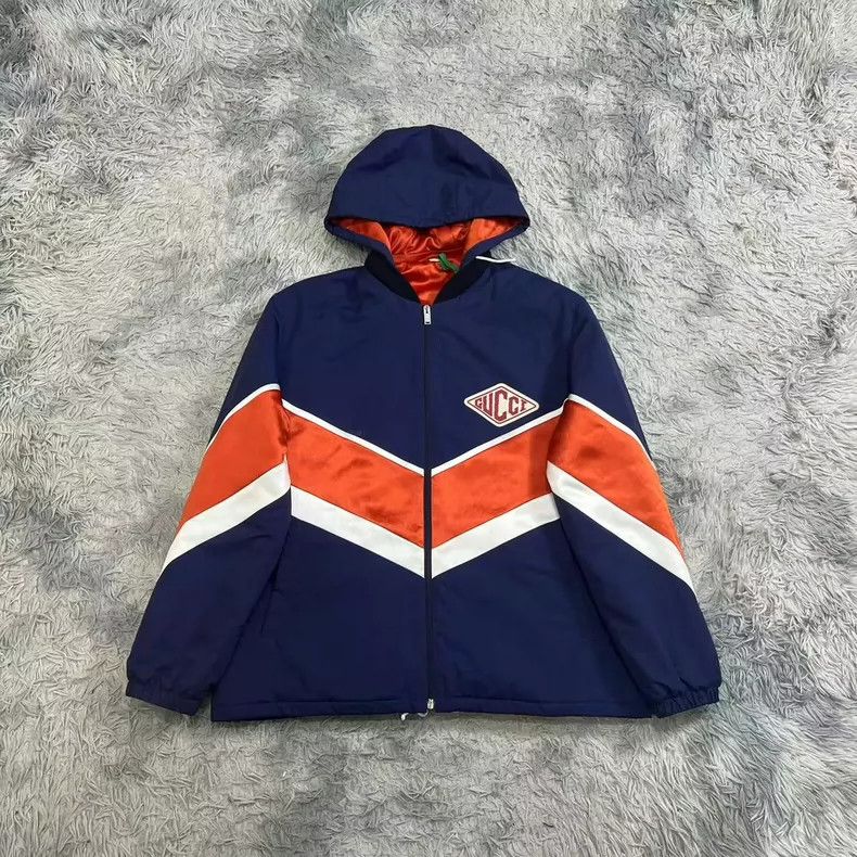 Gucci Gucci Color-blocked Logo Striped Hooded Zipper Long Sleeve Size US M / EU 48-50 / 2 - 1 Thumbnail