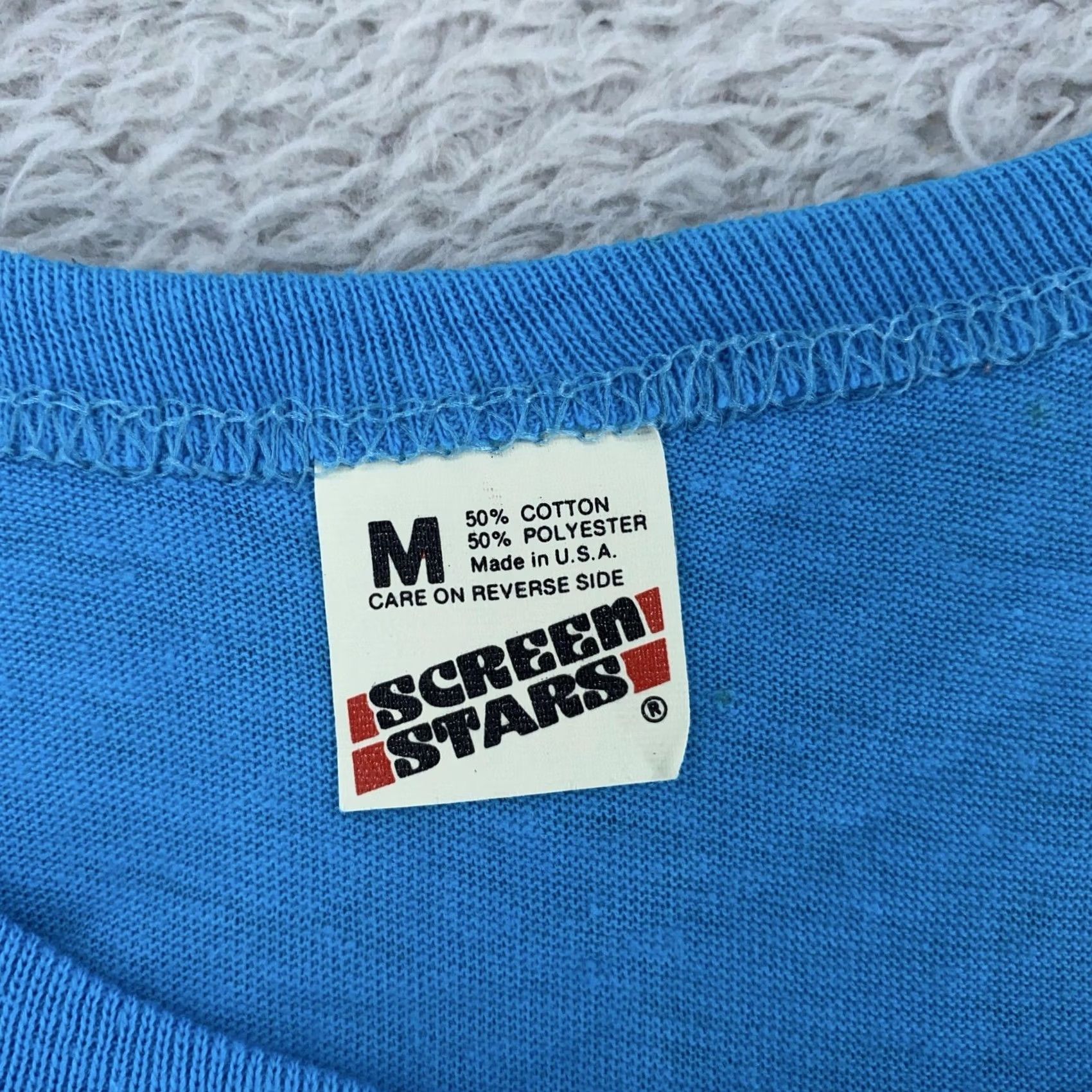 Vintage VINTAGE Screen Stars Tank Top XS Blue Cotton Polyester 50/50 Crew Neck Sleeveless Basic Men Fits XS 80s Size US XS / EU 42 / 0 - 8 Thumbnail