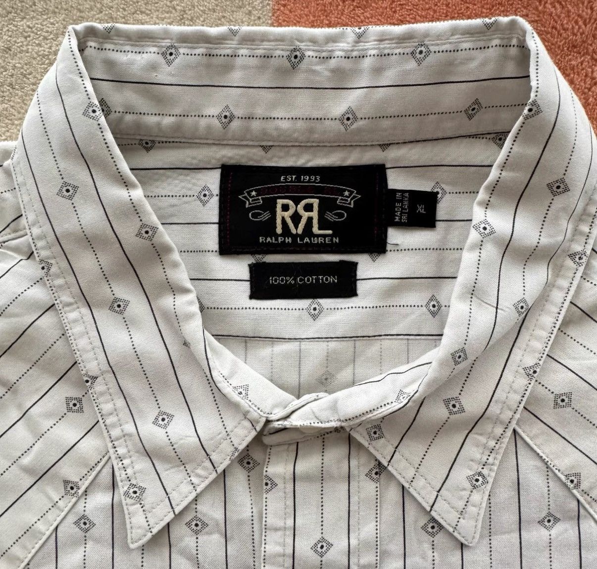 RRL Ralph Lauren RRL Ralph Lauren Double RL White Striped Shirt K22 Size US XL / EU 56 / 4 - 3 Thumbnail