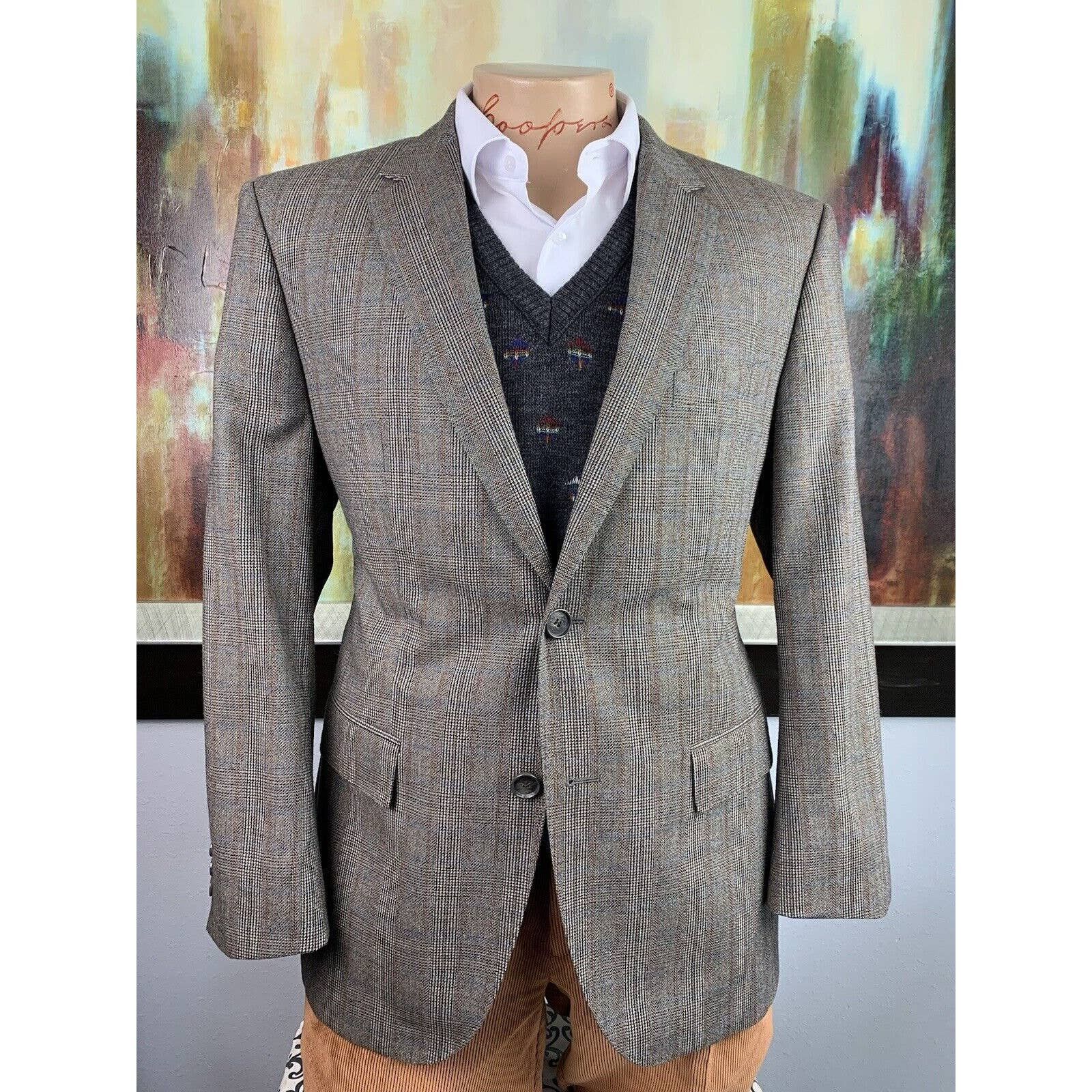 Hugo Boss 40S Hugo Boss Mint Multicolored Plaid Sport Coat | Grailed