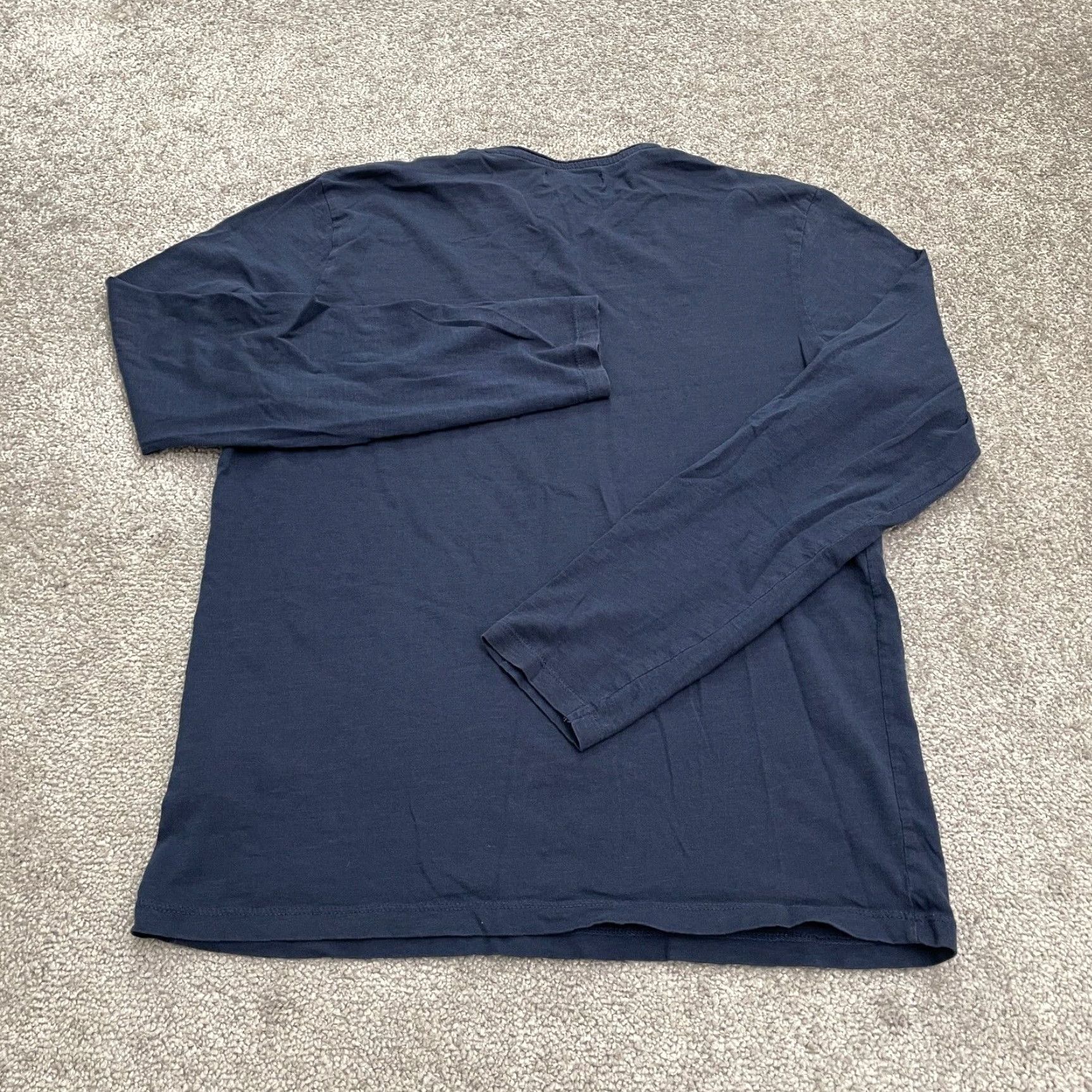 Springfield Springfield Mens Long Sleeve Cotton T-Shirt Navy Blue Crew Neck 90s Vintage Outdoor Casual Size US M / EU 48-50 / 2 - 2 Thumbnail