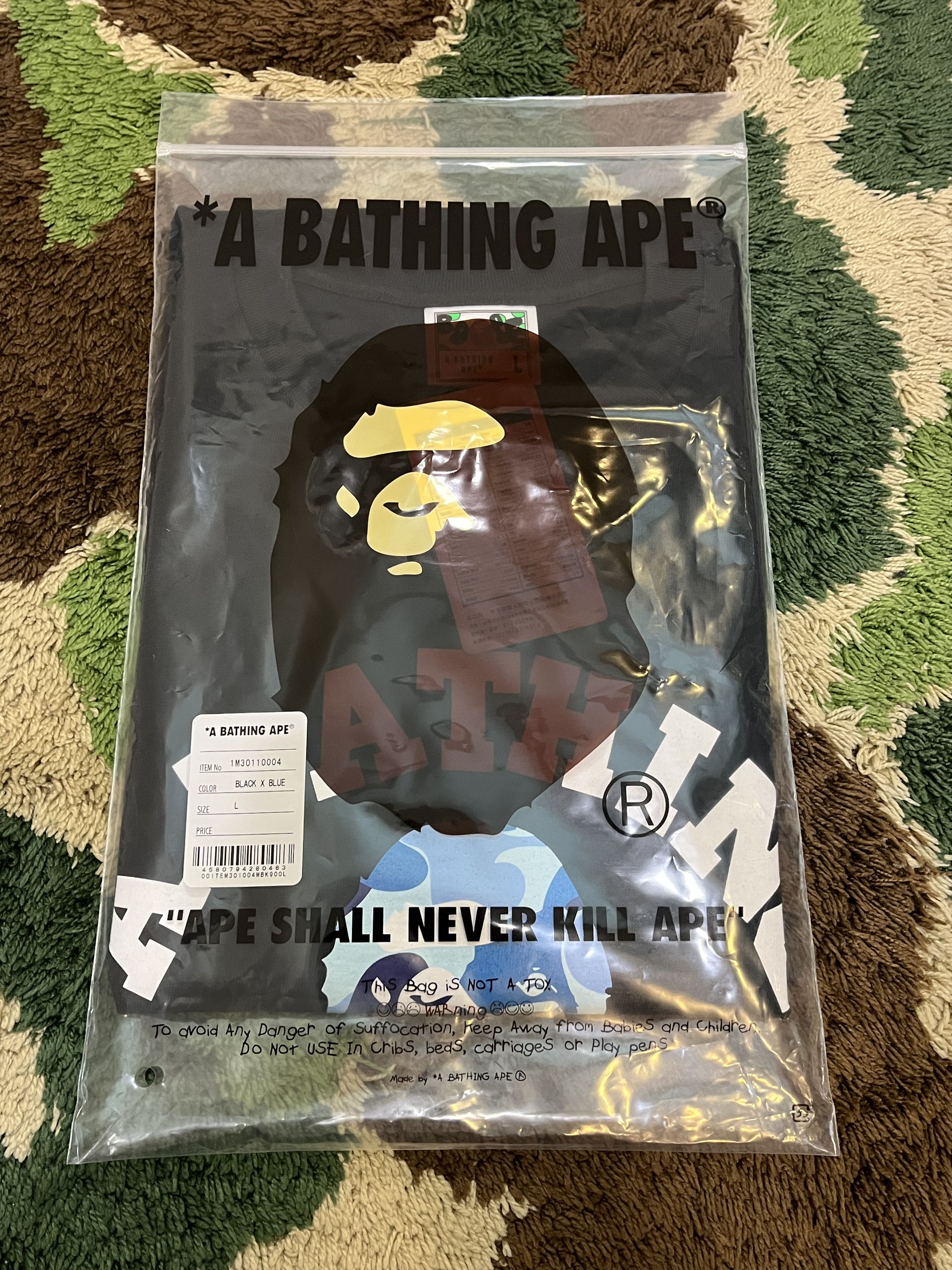 Bape BAPE ABC CAMO COLLEGE TEE BLACK BLUE Size US L / EU 52-54 / 3 - 2 Thumbnail