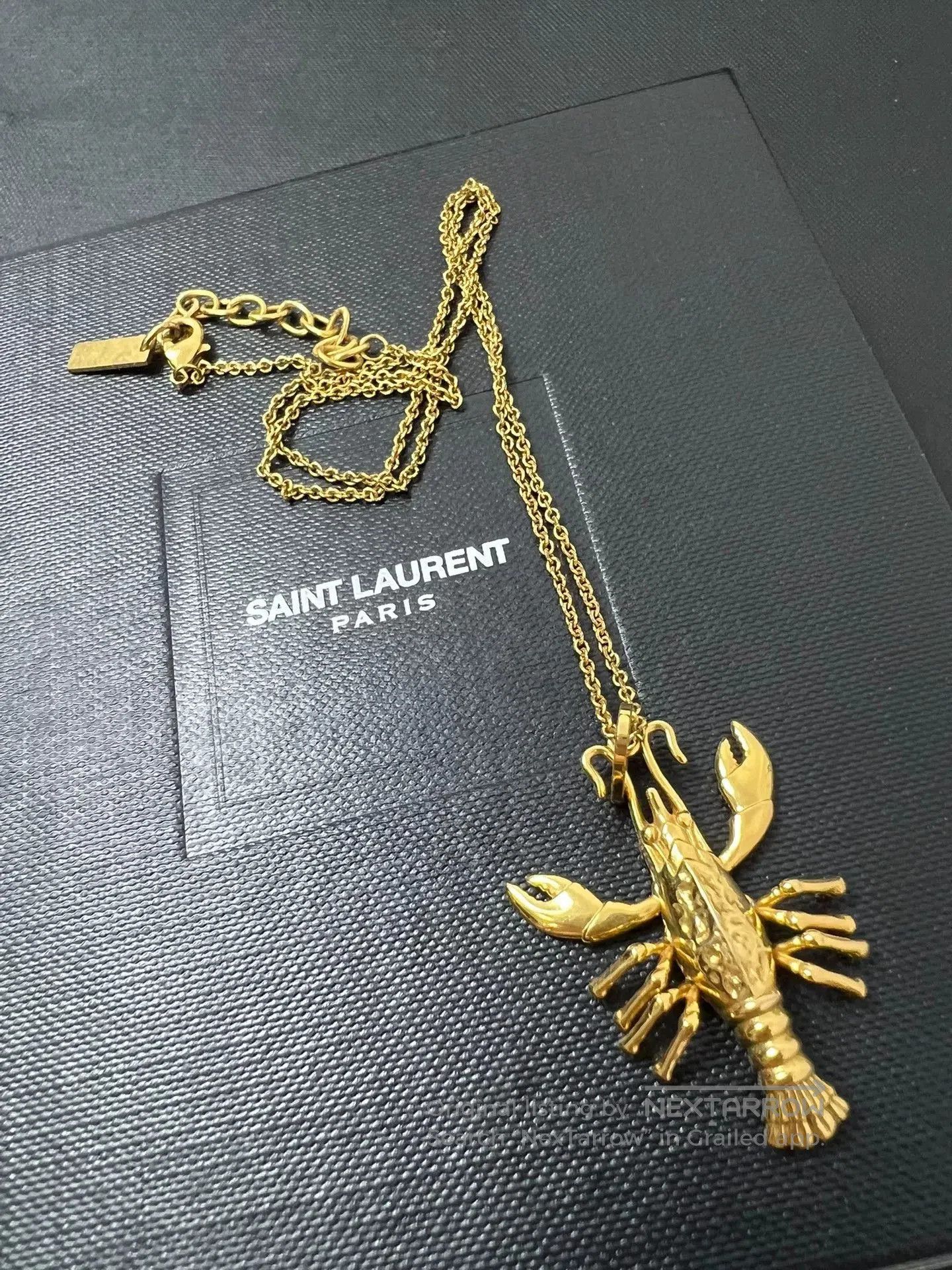 Saint Laurent Paris Saint Laurent Gold Lobster Pendant Necklace. Size ONE SIZE - 1 Thumbnail