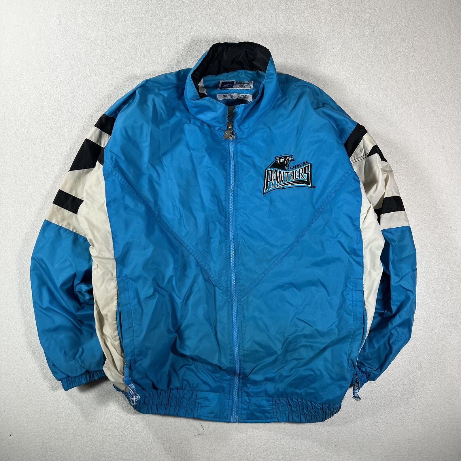 Starter Vintage 90s Starter Carolina Panthers NFL Zip Up Jacket Size US XL / EU 56 / 4 - 1 Thumbnail