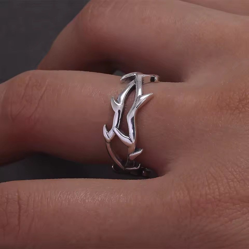 Sterling Silver Sterling Silver 925 Gothic Punk Adjustable Ring Size ONE SIZE - 4 Thumbnail